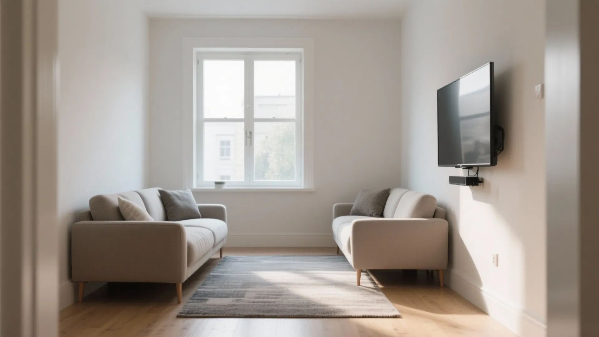 3) Perpendicular Sofas with a Shared Rug Axis