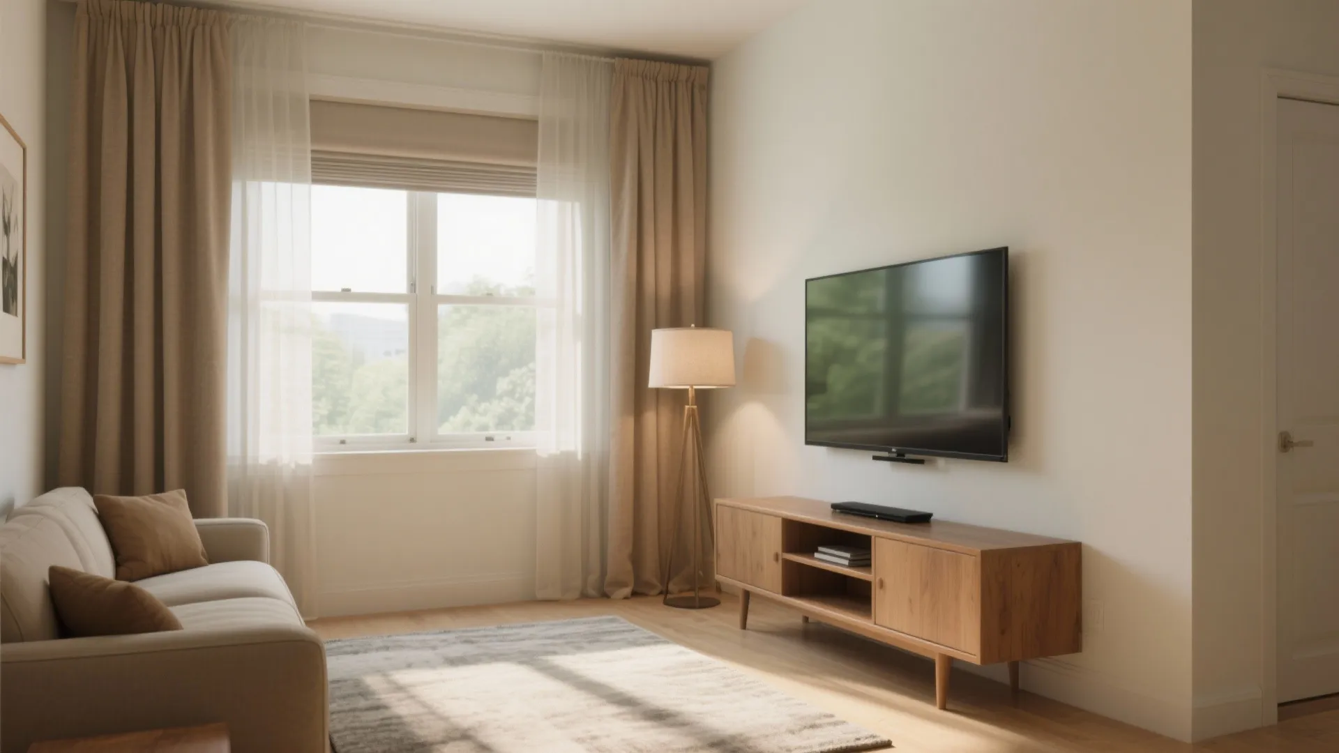 Place the TV perpendicular to windows to kill glare
