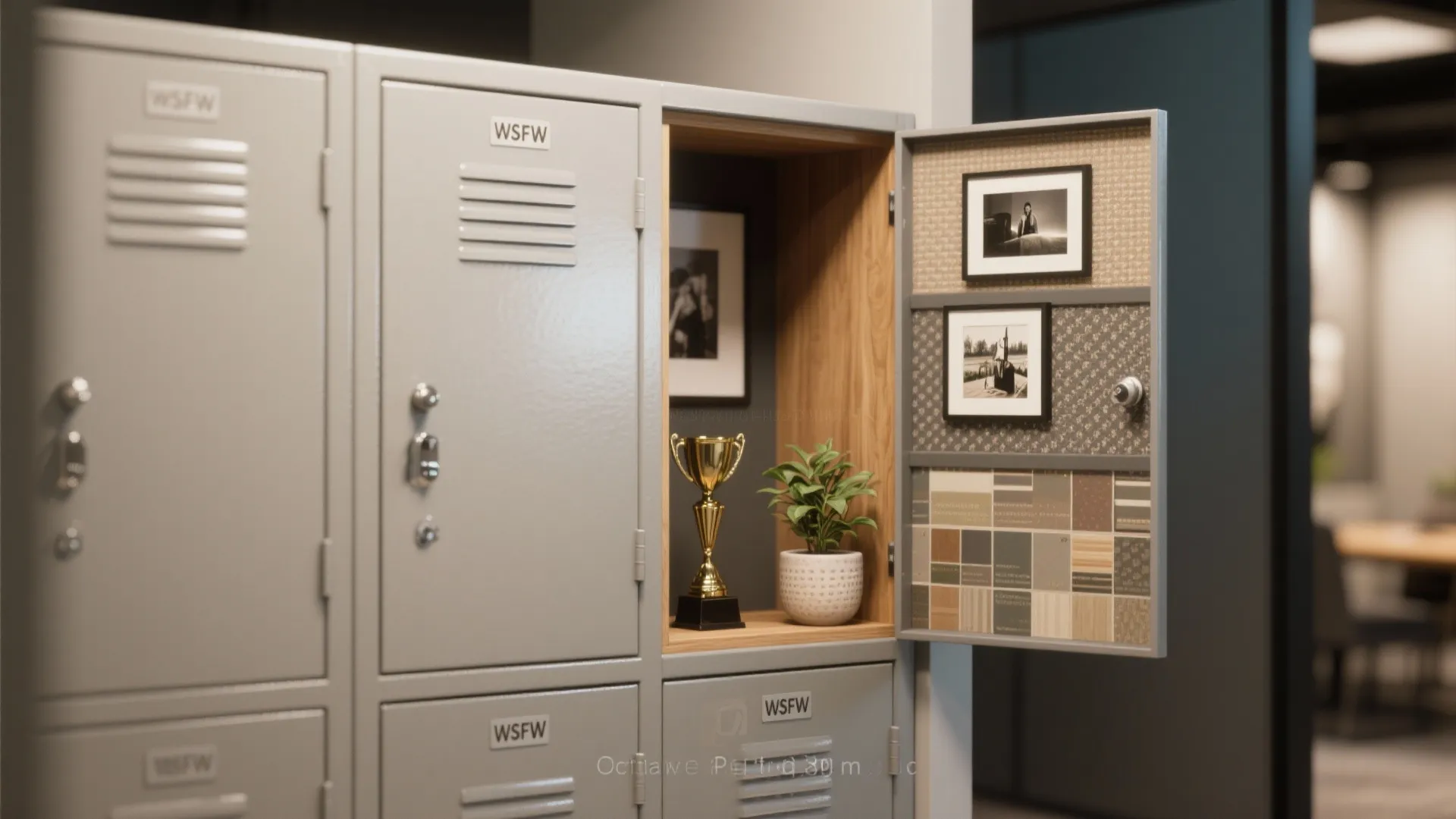 2. Personalizable locker + display shelf