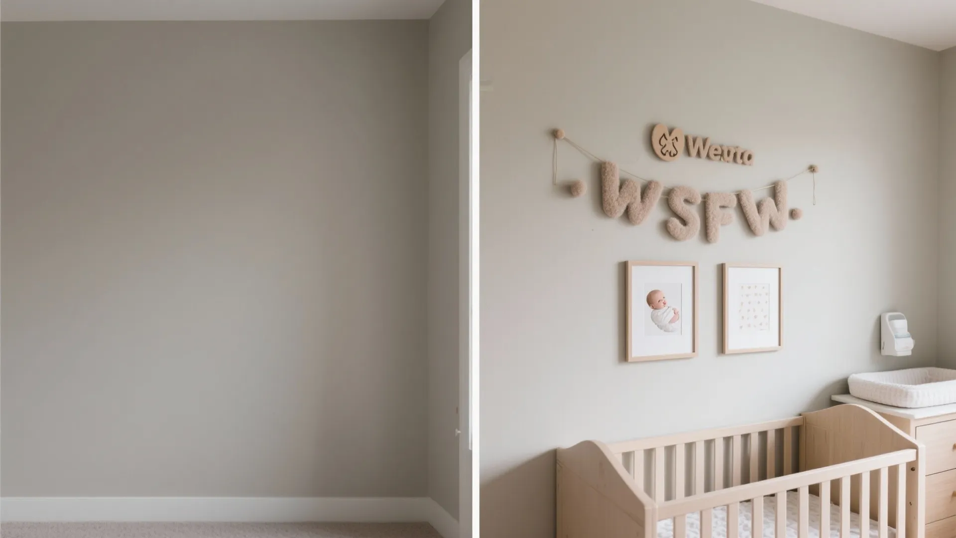 Name Banner and Personalized Wall Art (Safe Placement)