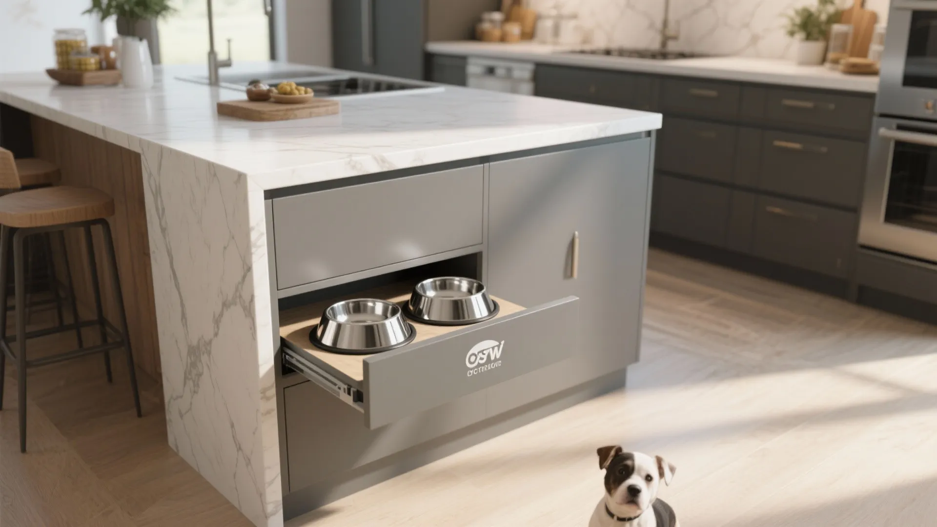 9. Integrated Pet Feeding Station