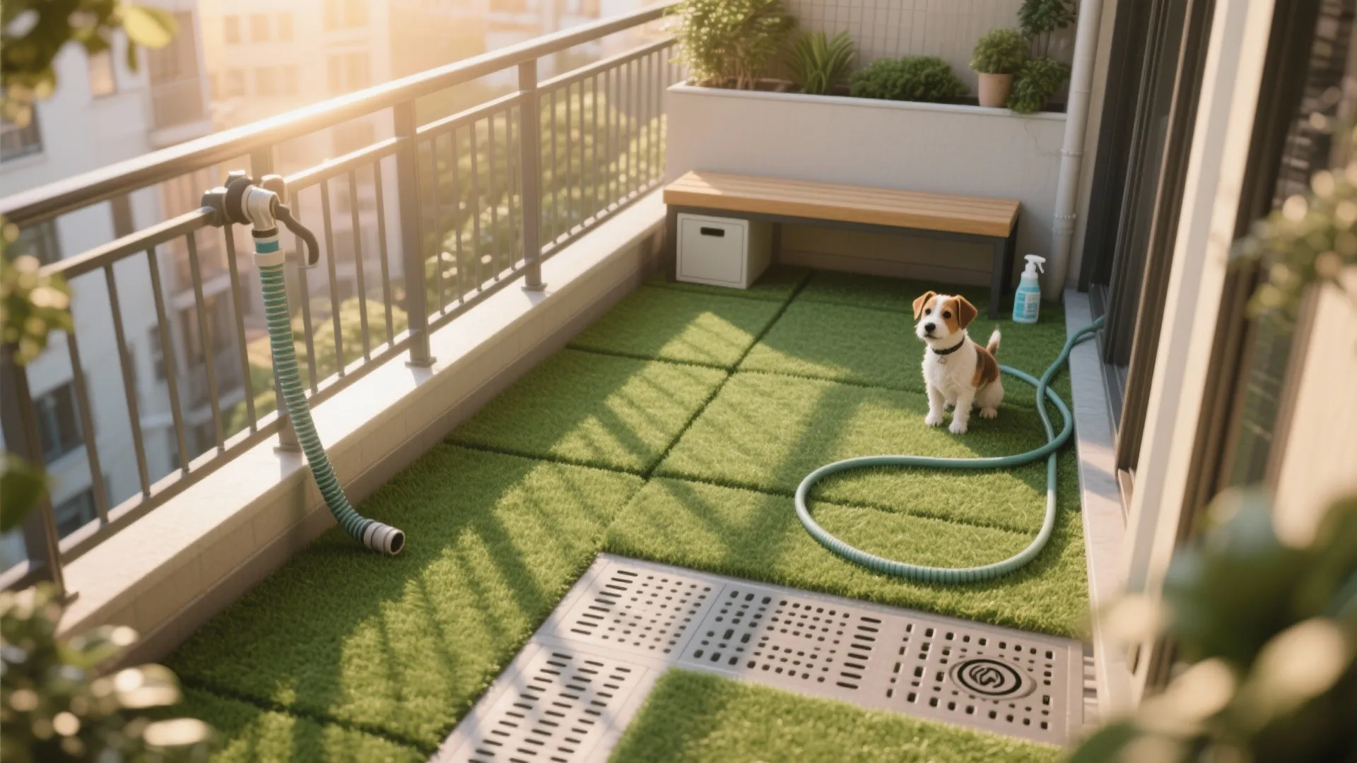 Pet-Friendly Balcony Lawn Setup