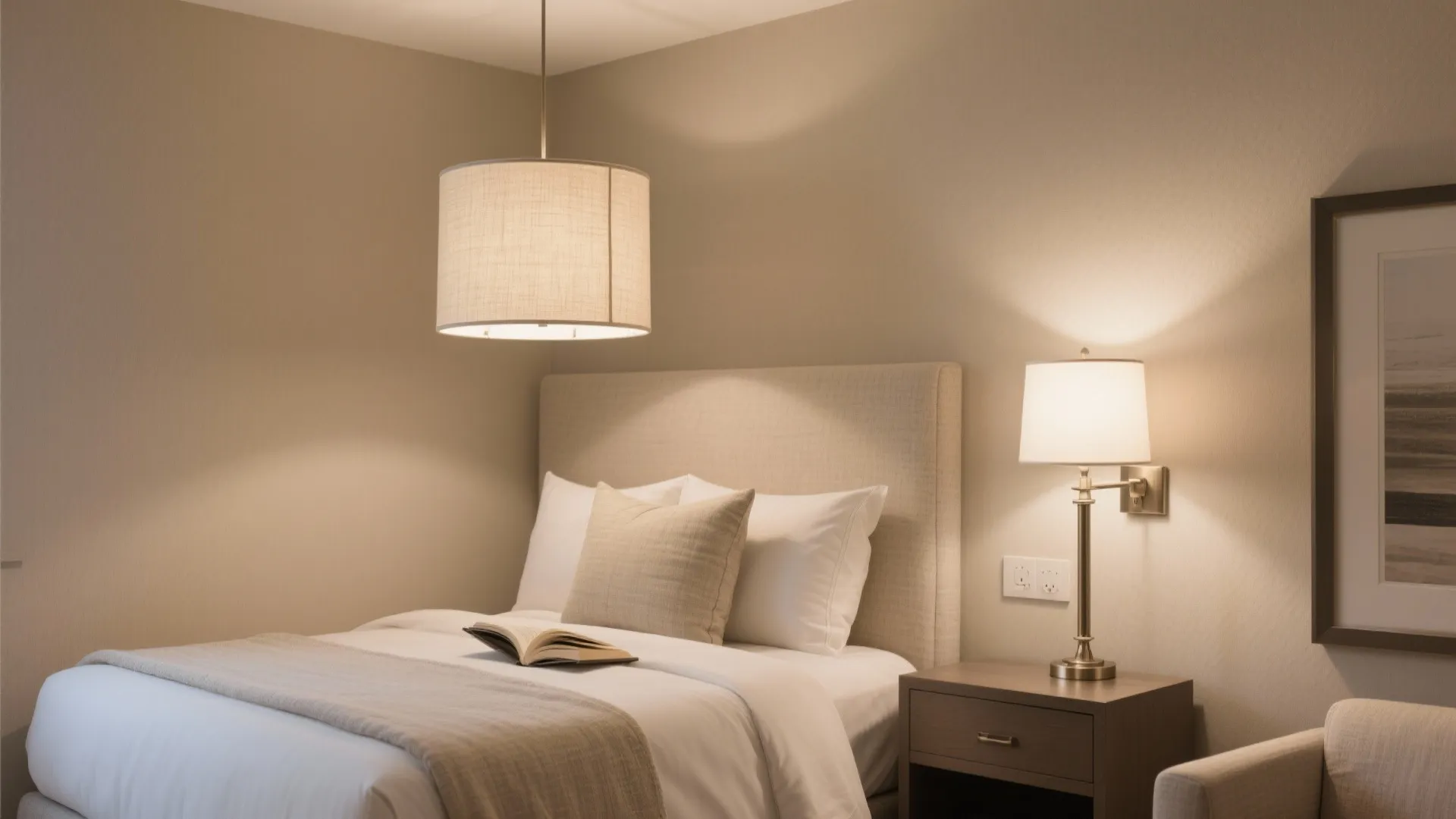 5) Petite drum or pleated fabric chandeliers for warmth