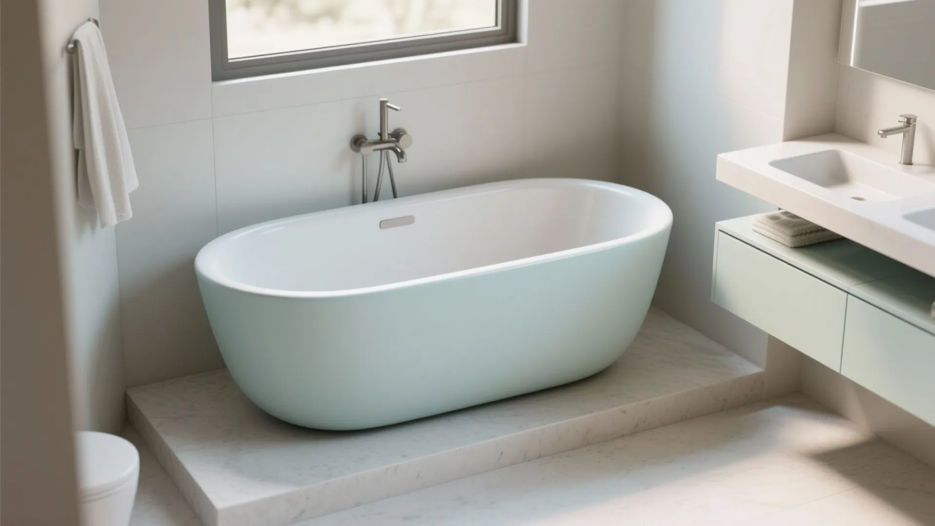 3. Petite Freestanding Tub on a Small Plinth
