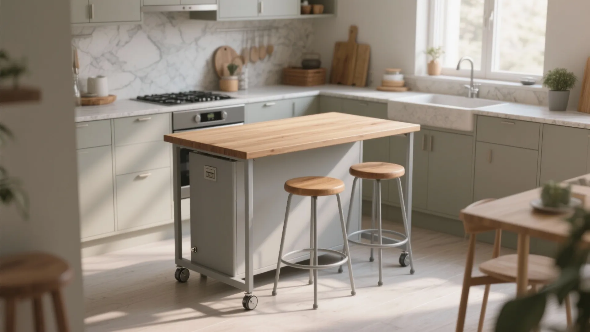 Petite Island or Fold-Down Prep Table