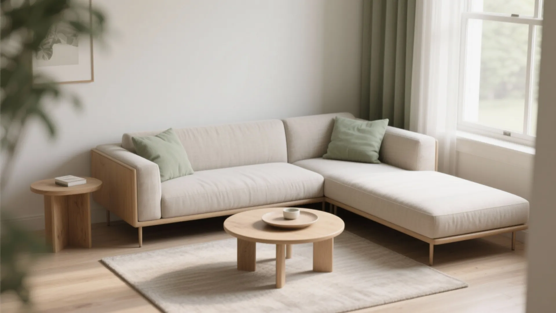 Idea 1: Choose a petite sectional with a tidy profile