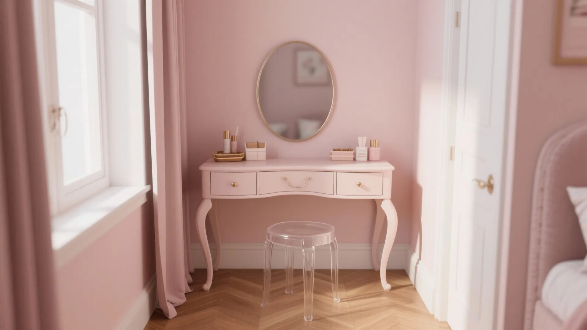 7. Petite Vanity with Curved Legs