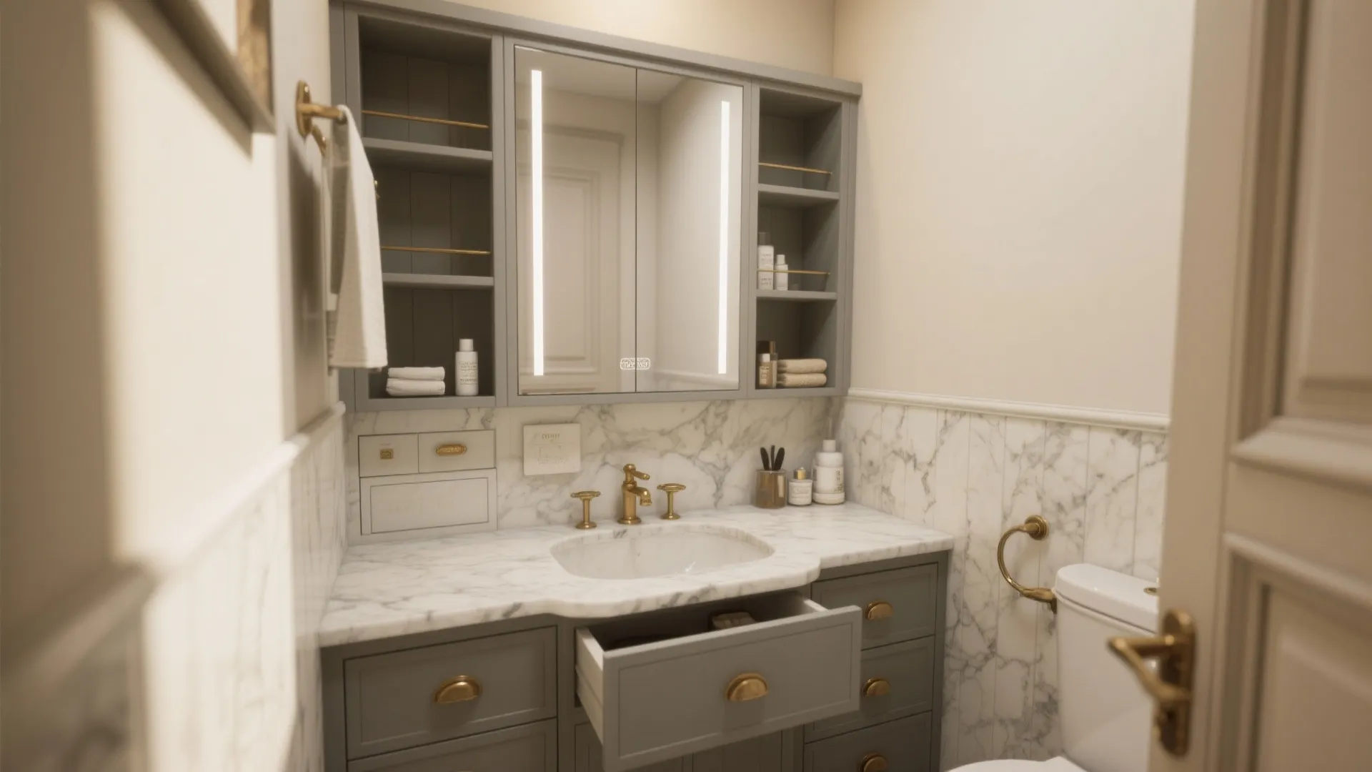 3. Petite vanities with clever storage