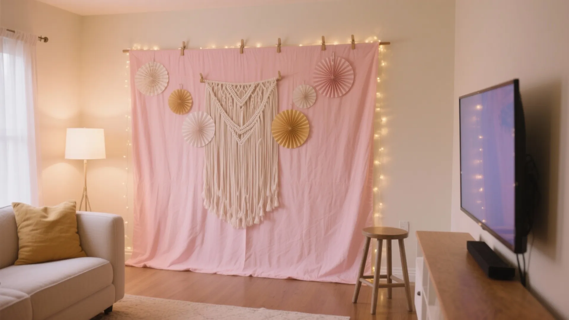 Statement Photo Backdrop that Doubles as Decor