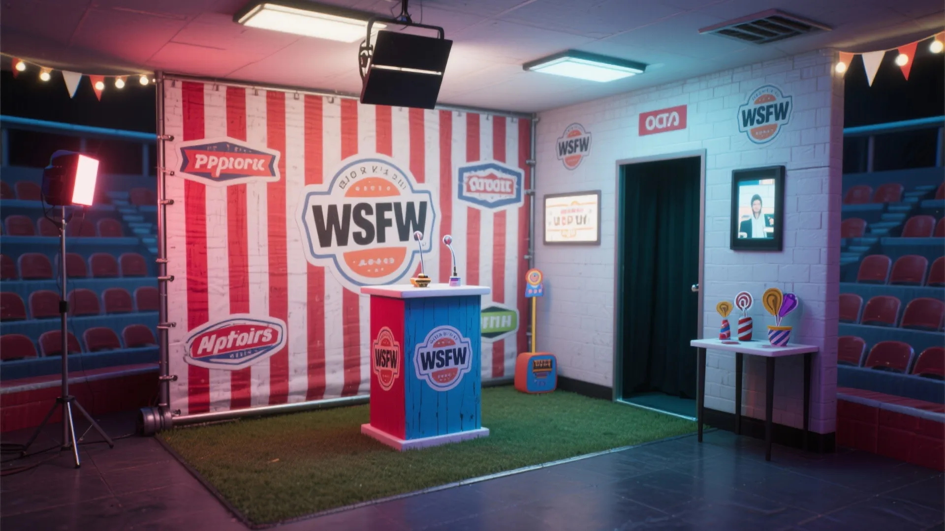 Photo booth backdrop: stadium vibes