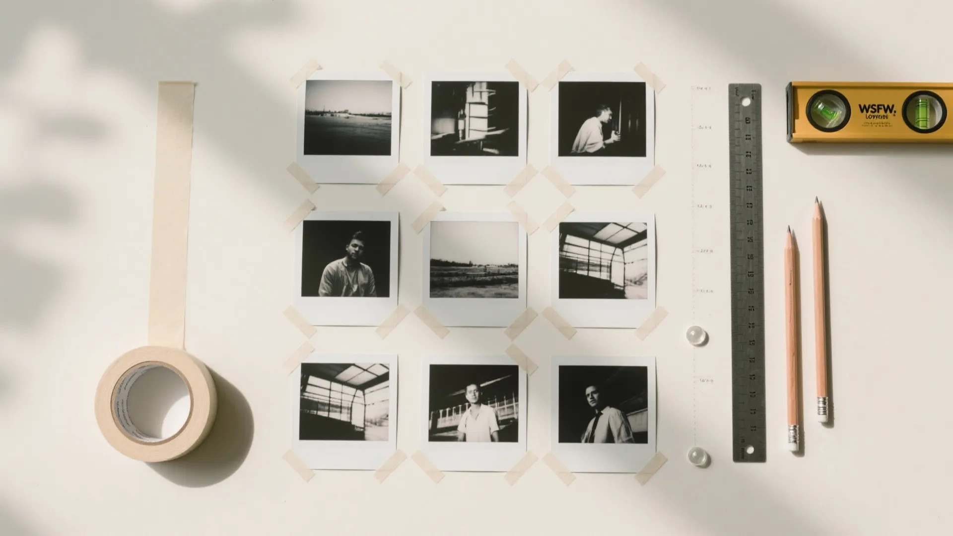 3) Photo Grid with Washi Frames