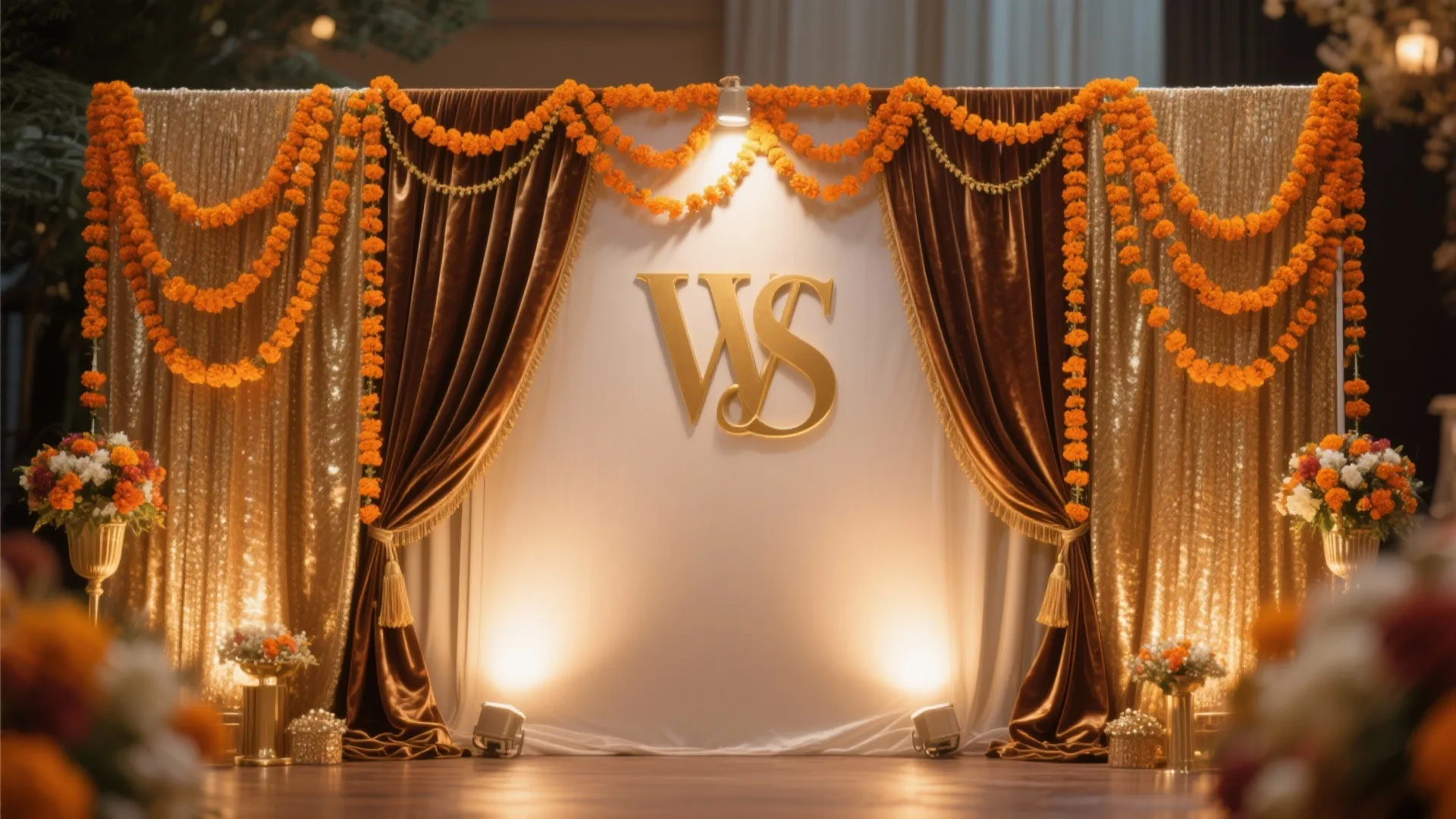 Personalized Photo Wall with Festive Backdrop