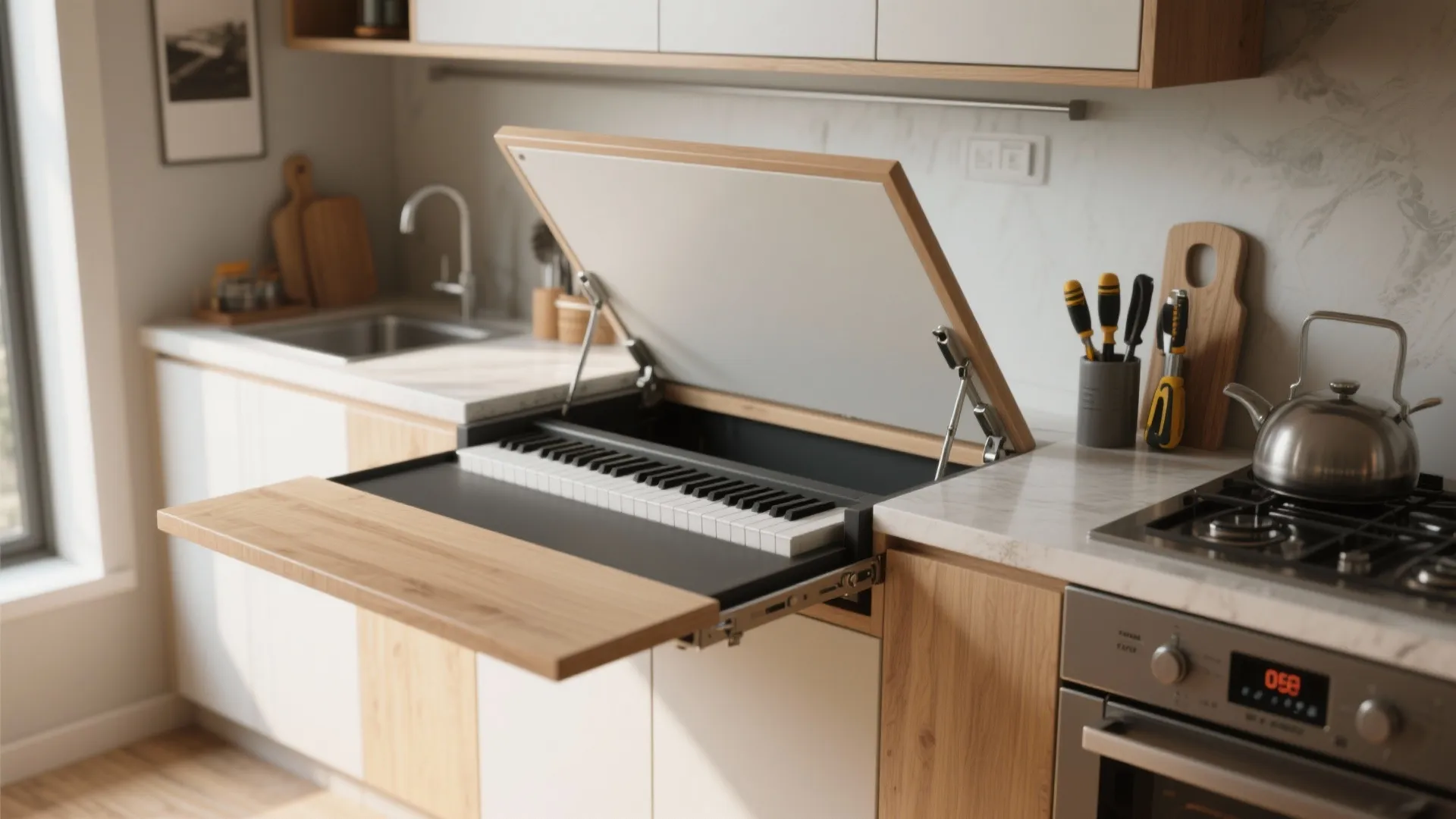 5. Multi-function piano-lid or countertop extender
