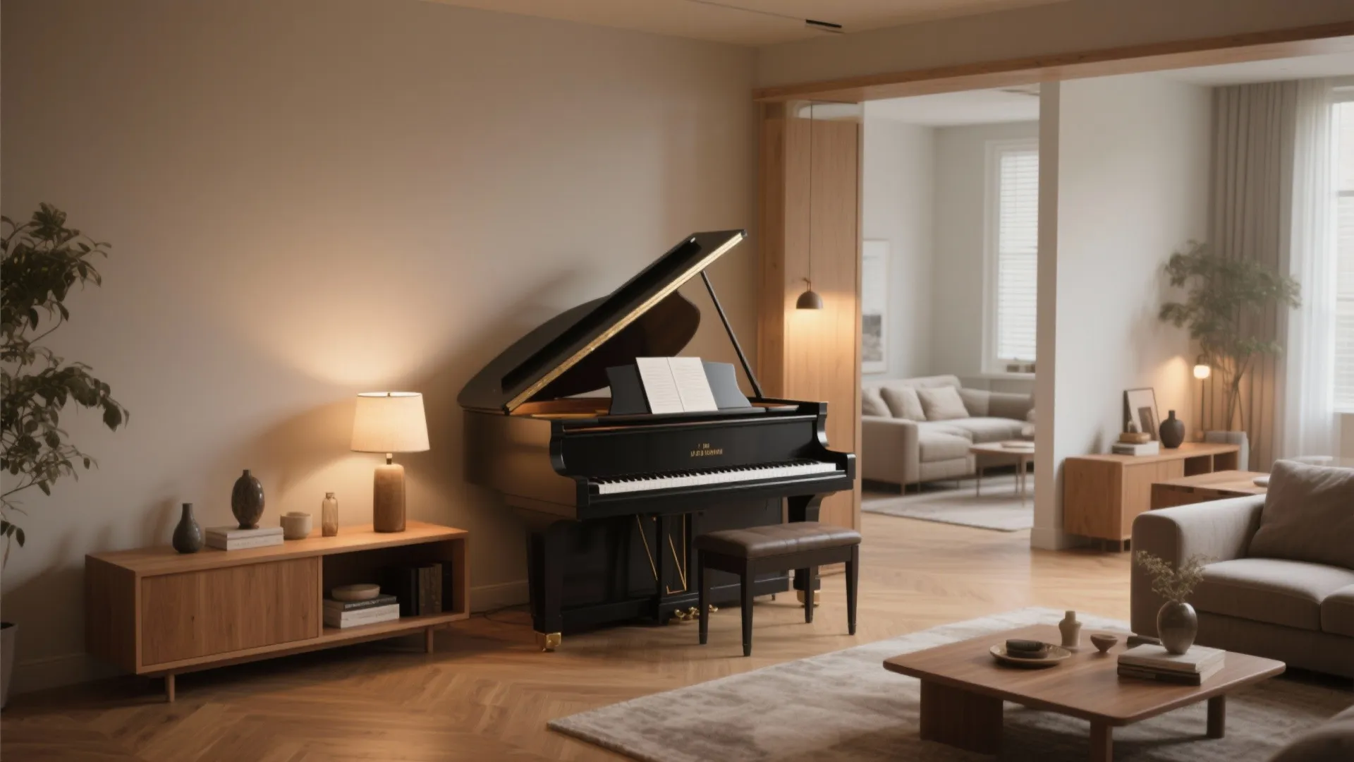 2. Use the piano as a multifunctional centerpiece
