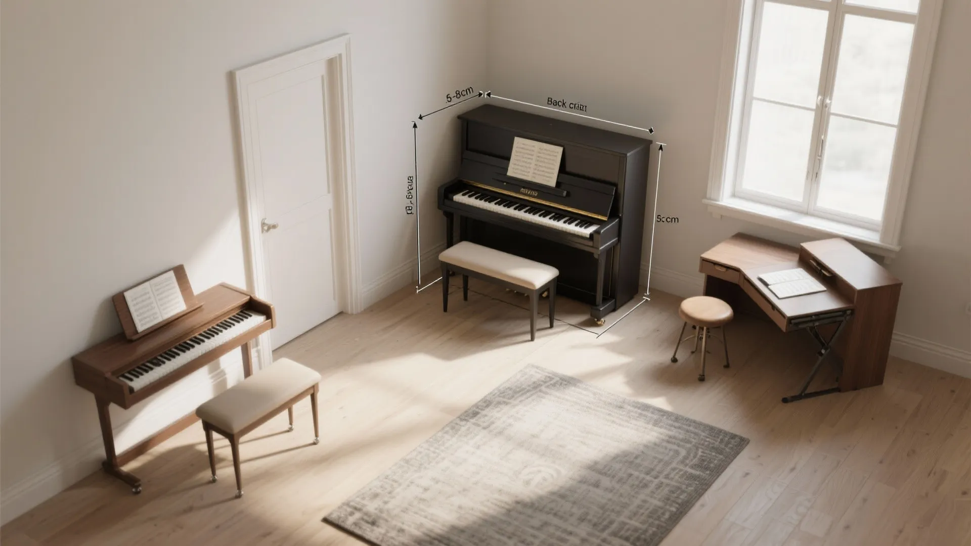 Flexible seating and foldaway practice station