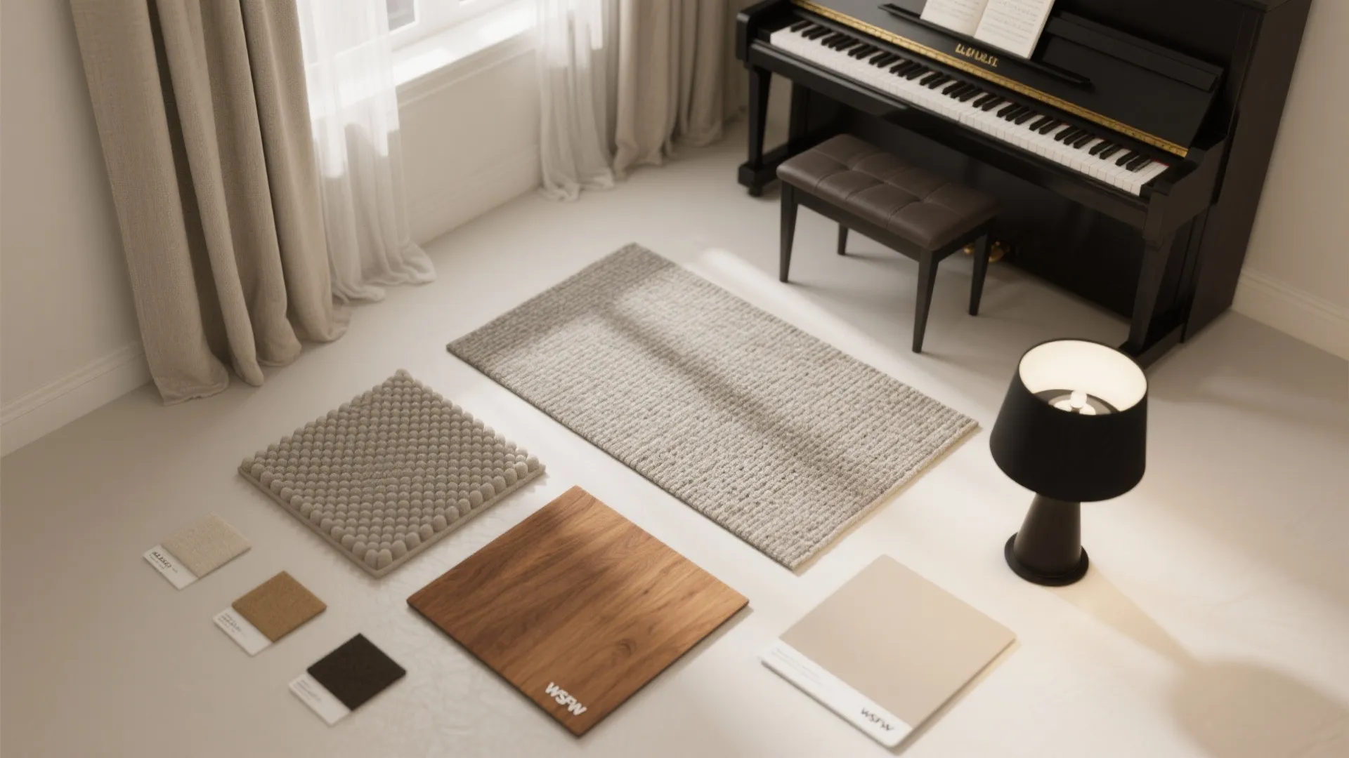 Compact acoustic balance for uprights and digitals