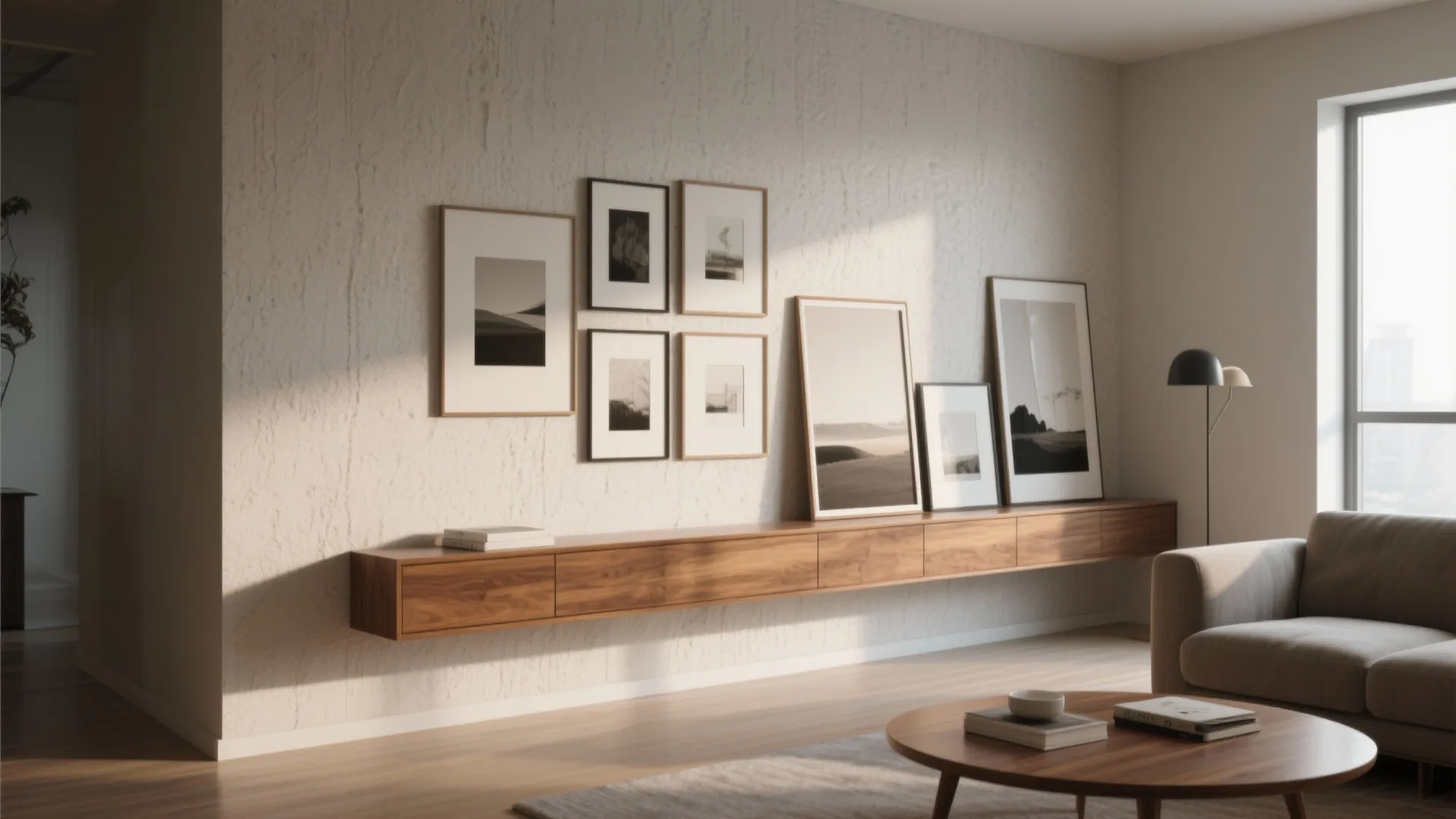 2. Picture ledges and leaning (no wall stress at all)