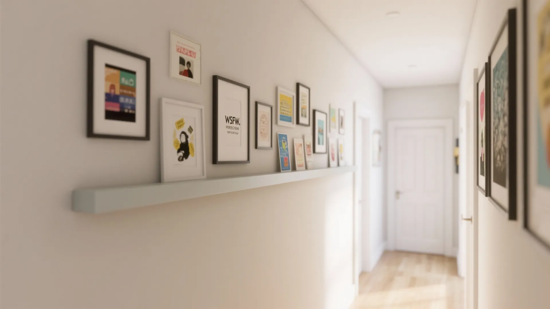 Picture Ledge Crown With Rotating Art Prints