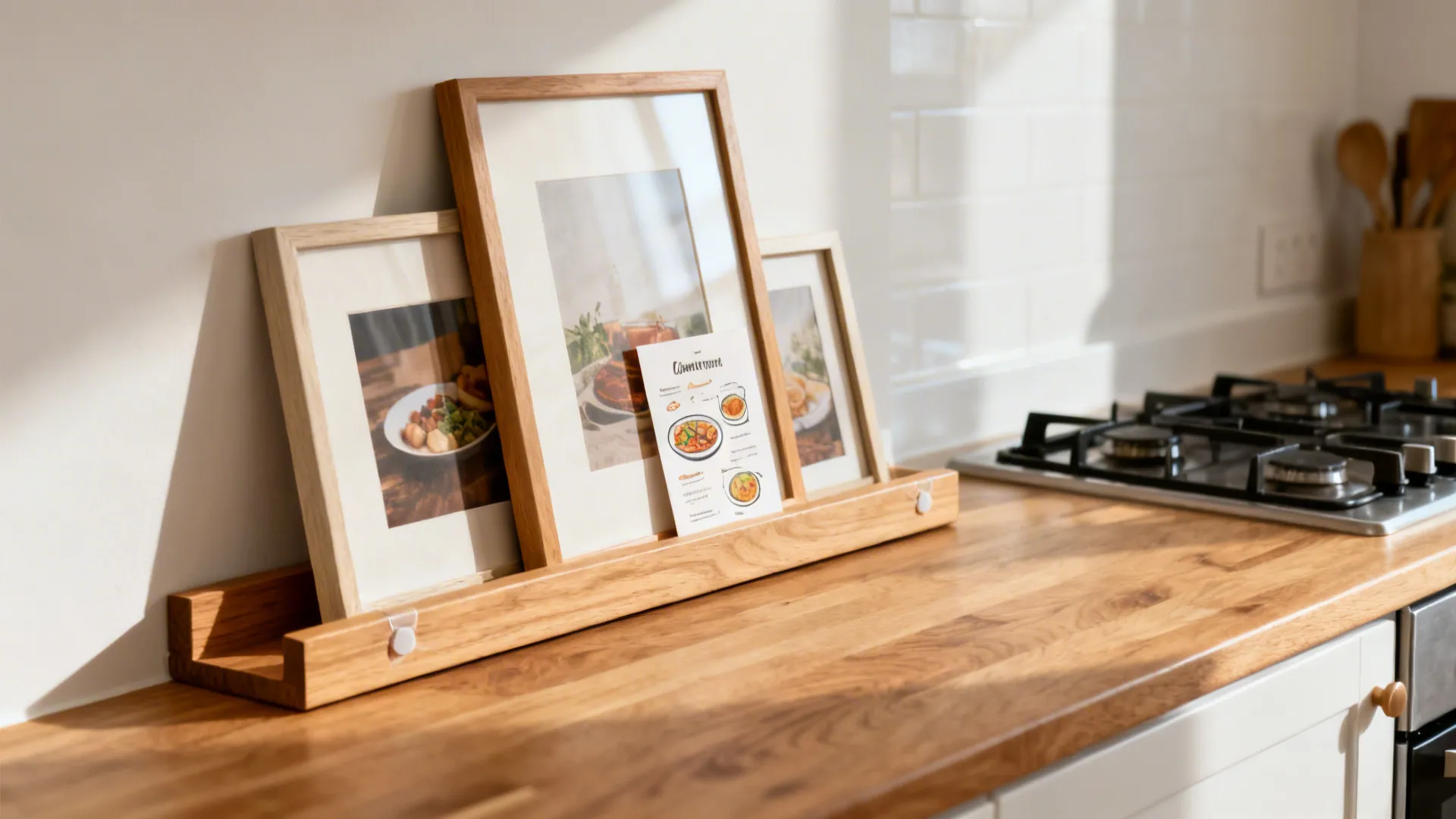 Floating Picture Ledge with Rotating Art and Recipes