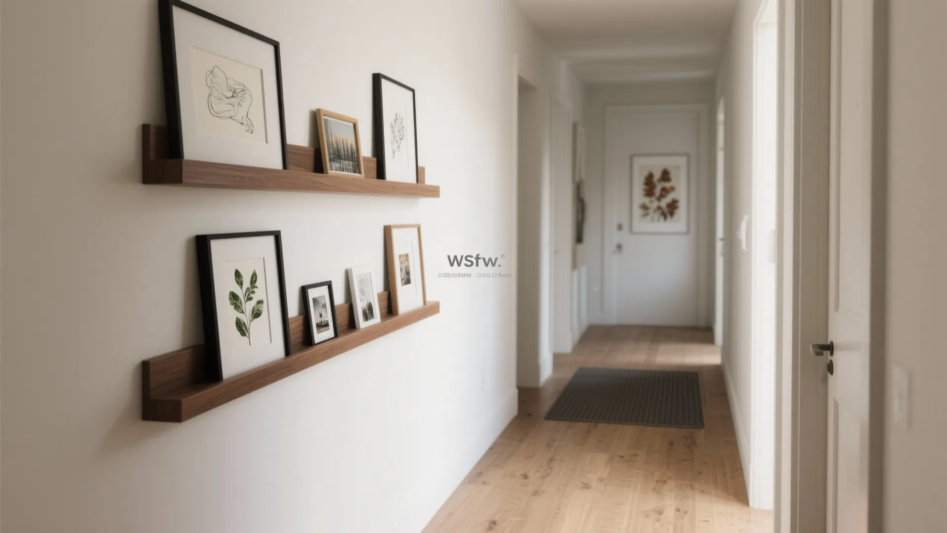 Slim Picture Ledges with Rotating Art