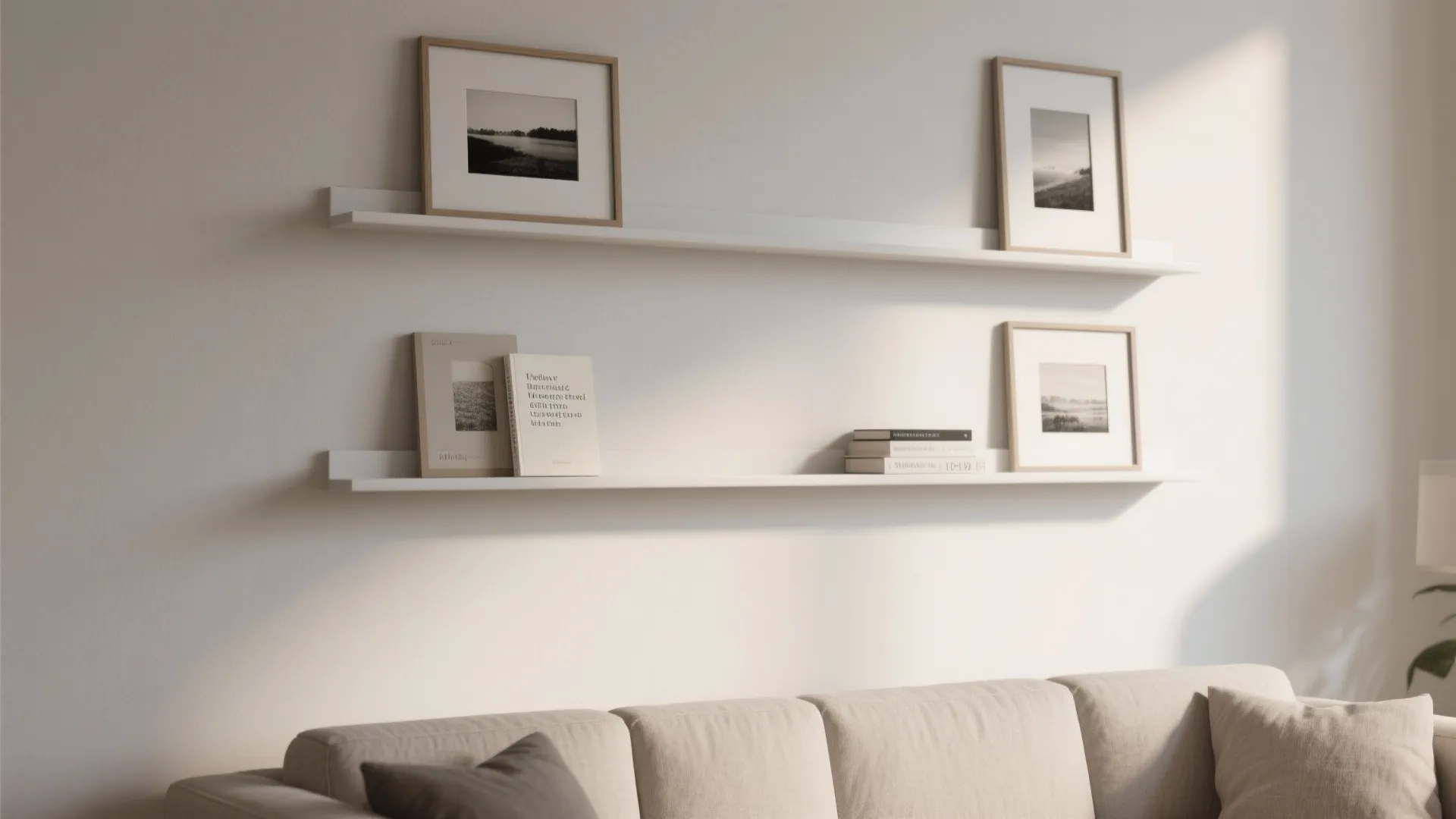 Picture ledges for layered art and books