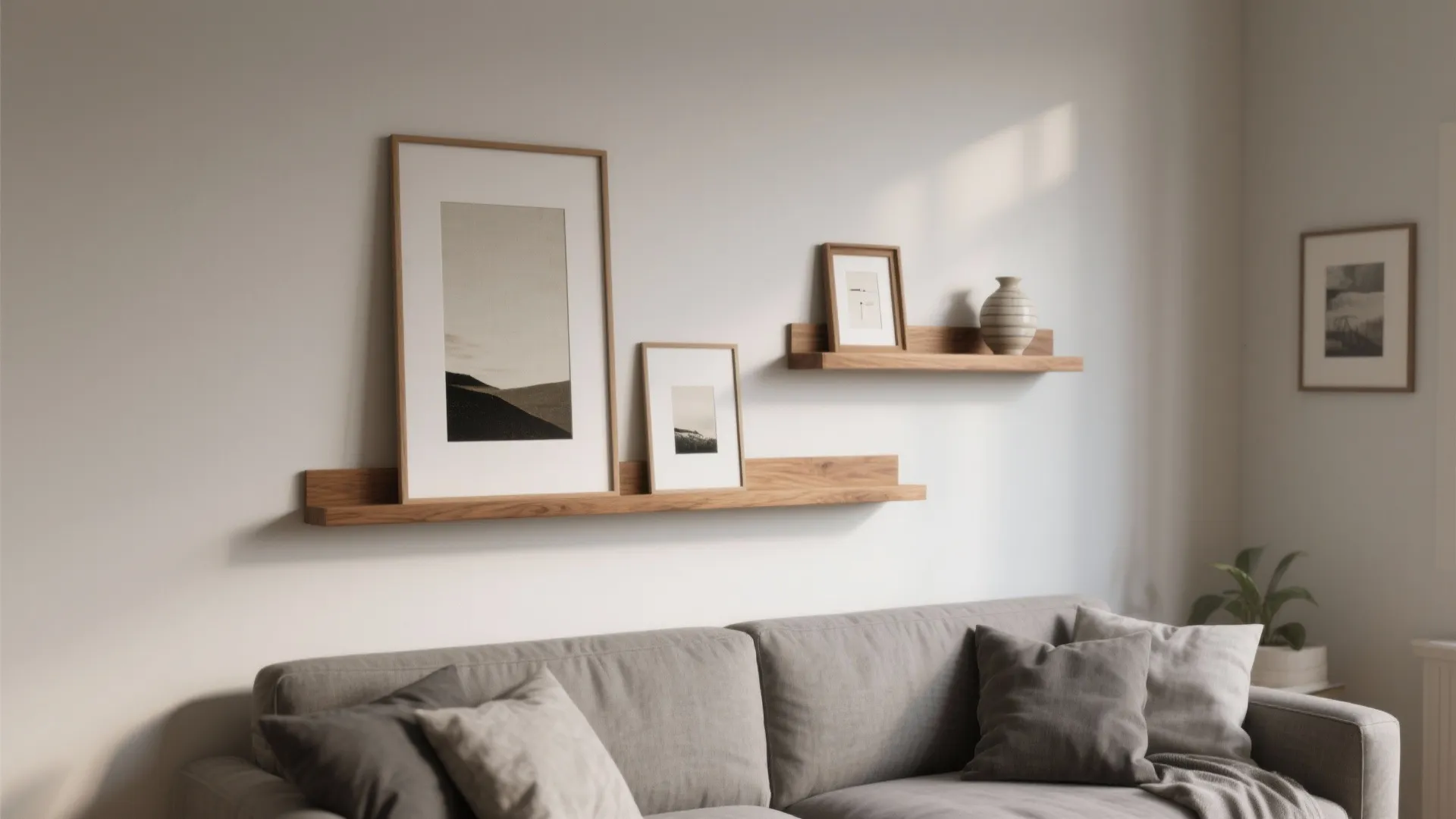 Wall-Mounted Ledges and Leaning Art