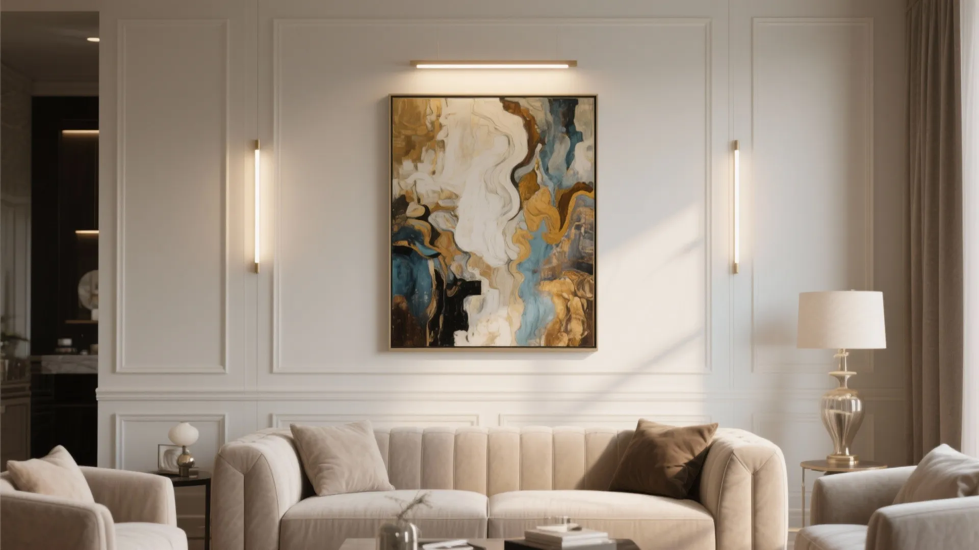 6. Picture Lights Above Artwork