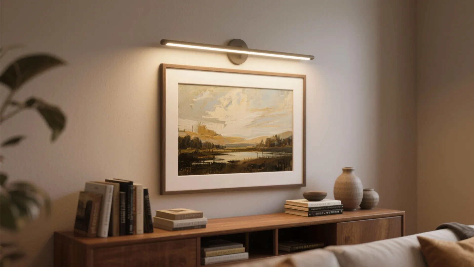 3. Picture lights to spotlight art and focal walls