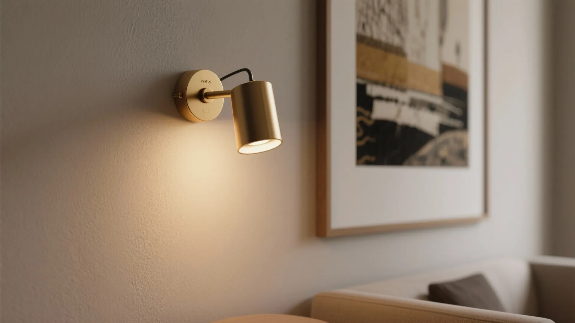 2. Picture lights to brighten art and reduce clutter