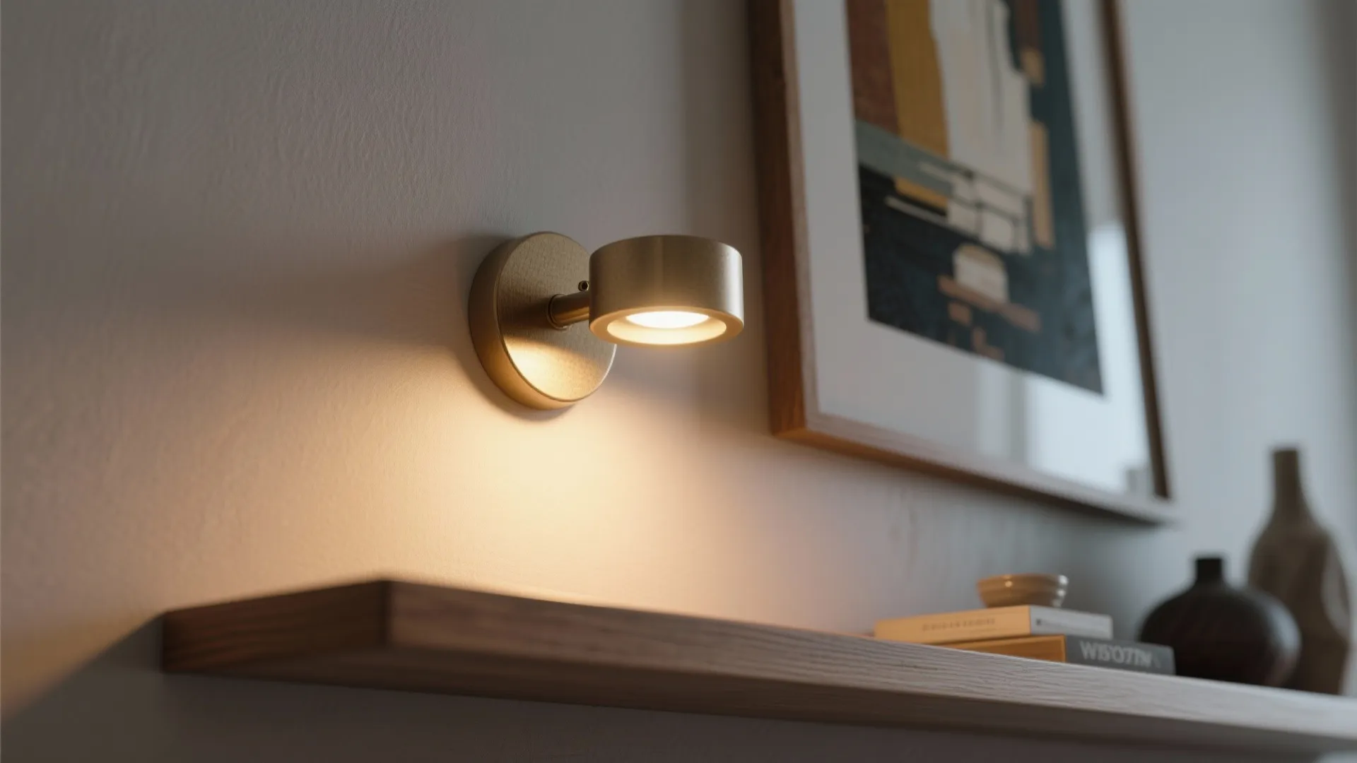 2. Picture lights for art and shelving