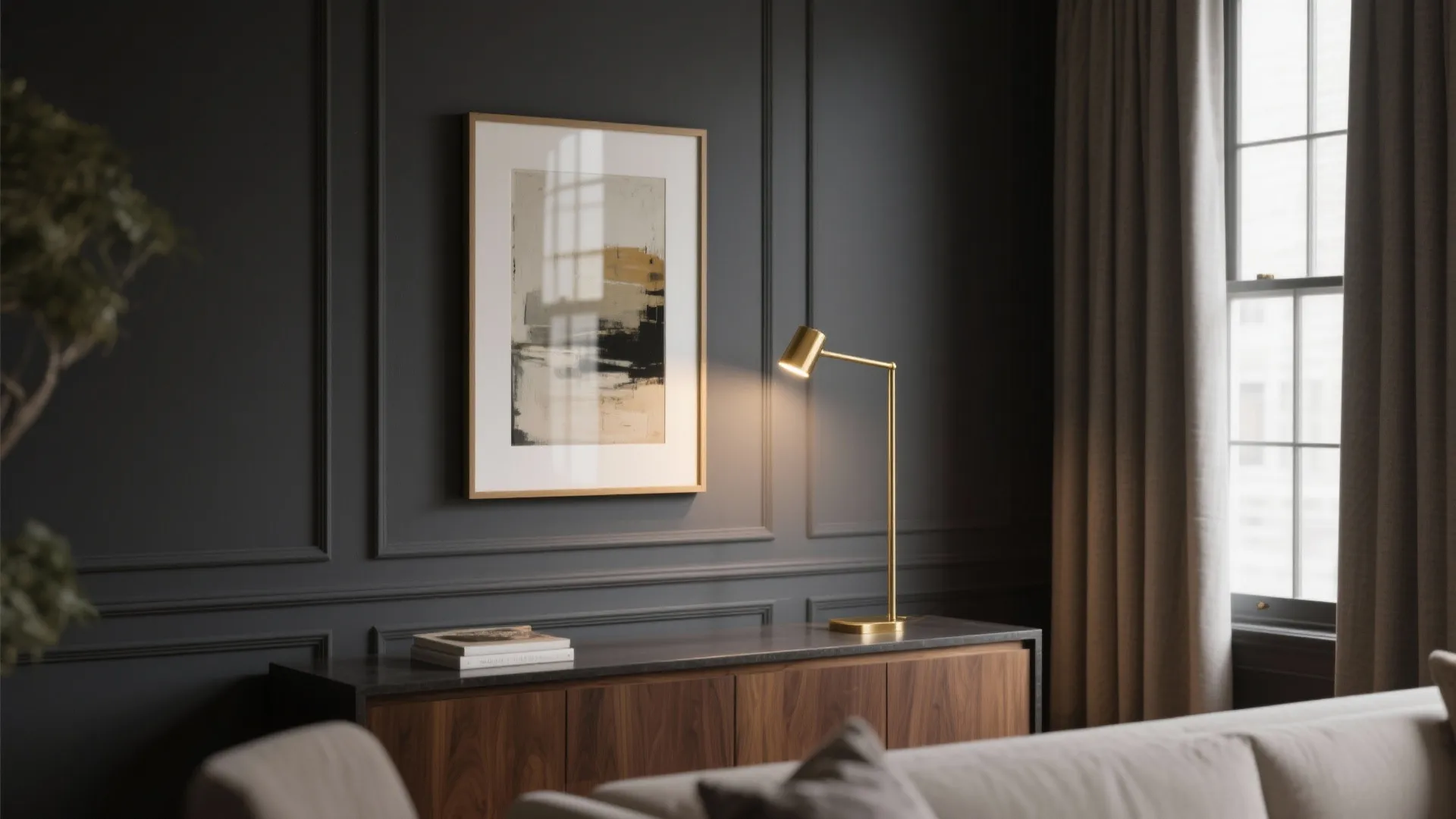 4) Picture lights to highlight art and add depth