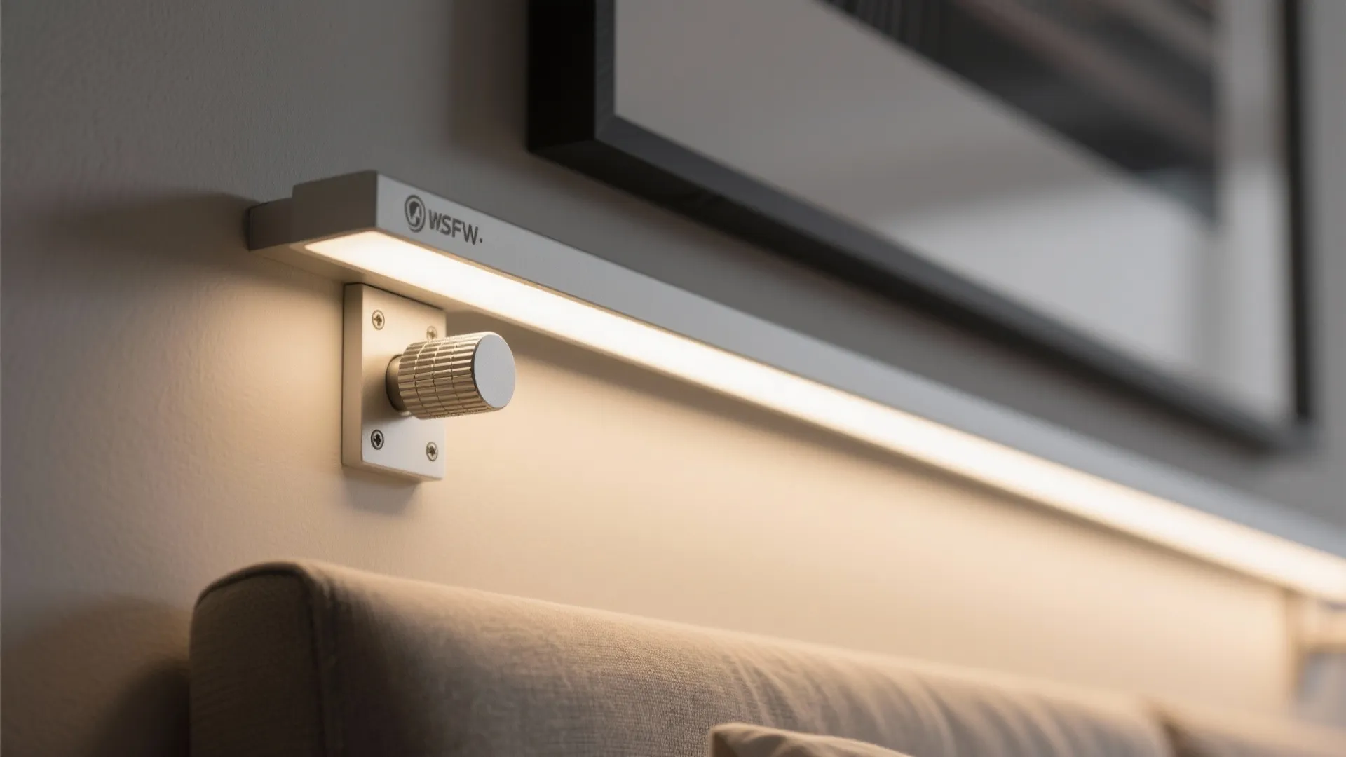 Pillow-friendly picture lights above headboards