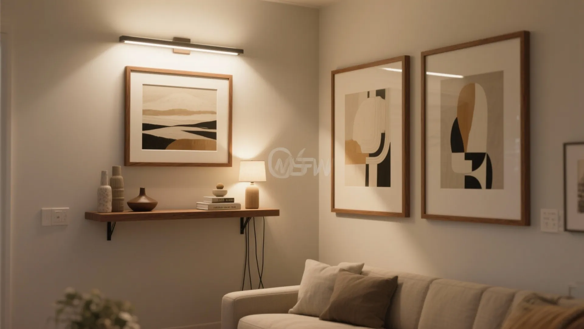 Picture lights and gallery-style accenting