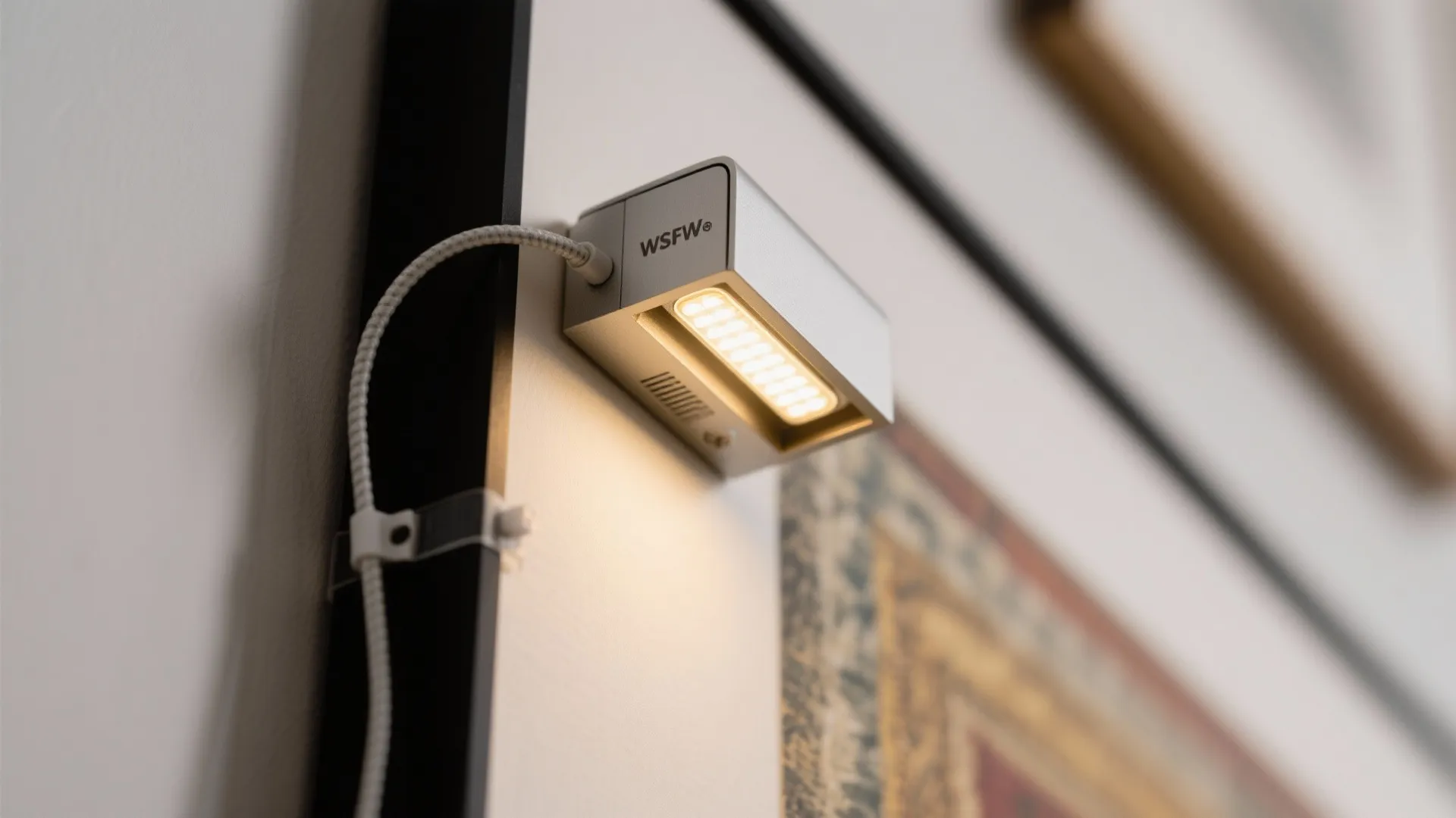 4) Picture lights to spotlight art and add depth