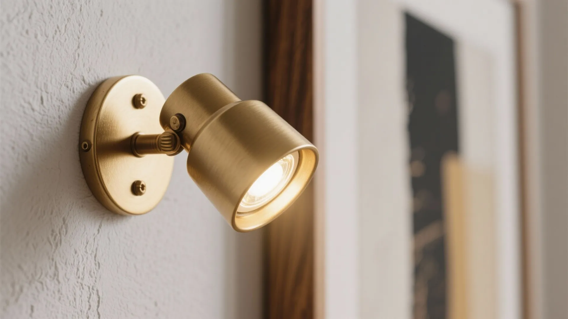 Wall-mounted picture lights for art and shelves