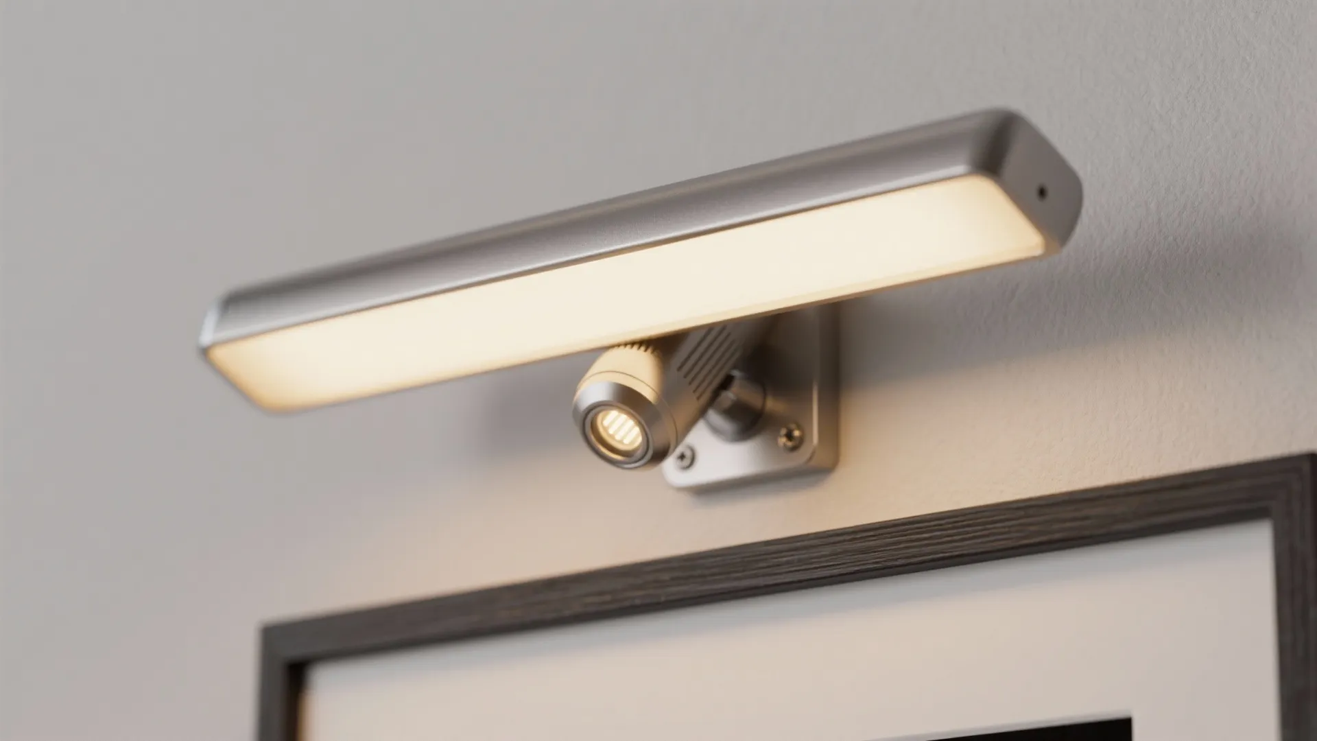 Picture-light style accents for art and shelves