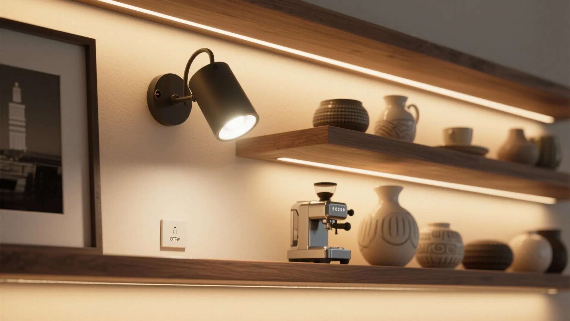 4. Picture Light Style Spotlight for Shelving