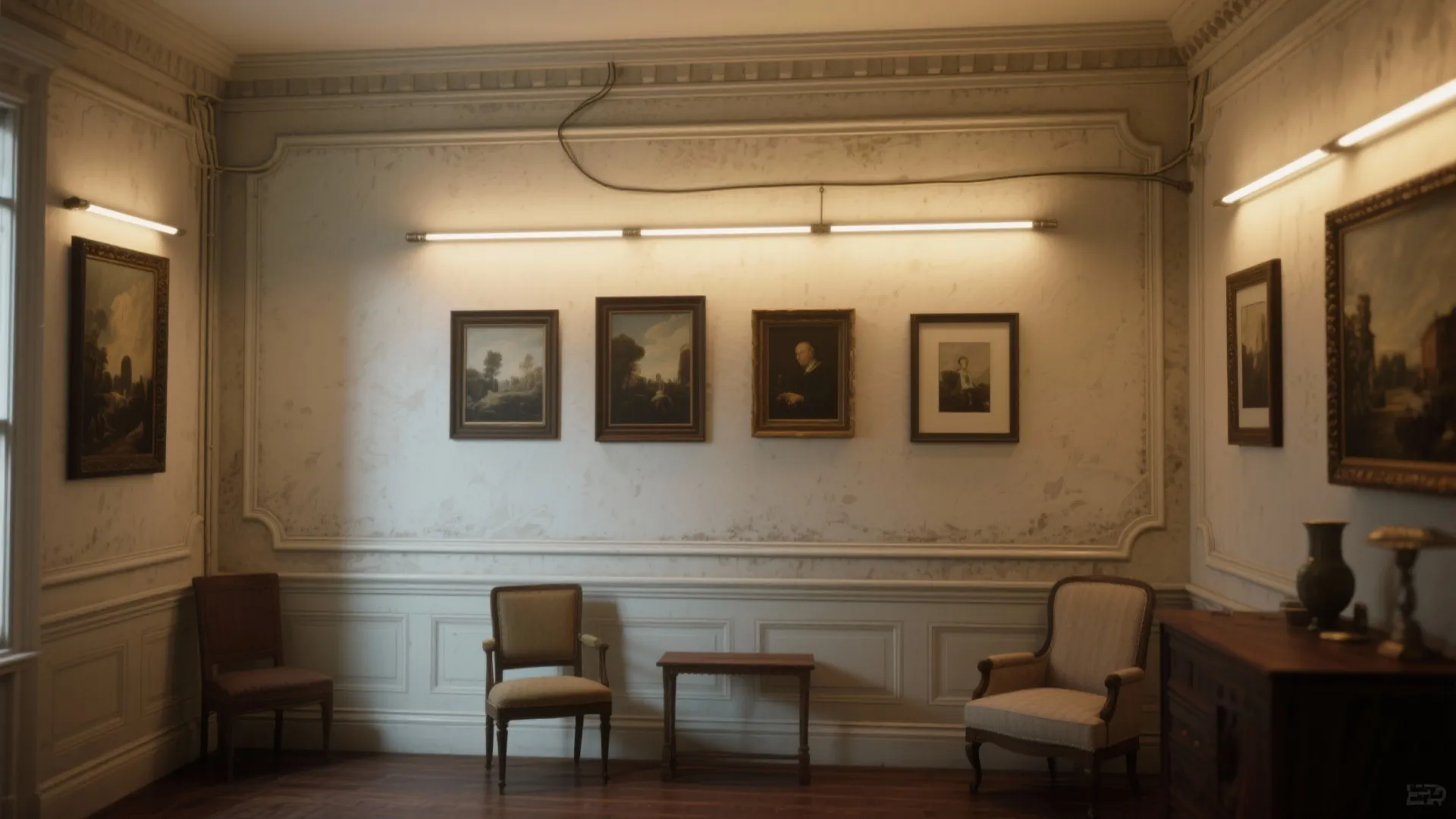 4. Picture-rail lighting for historic charm