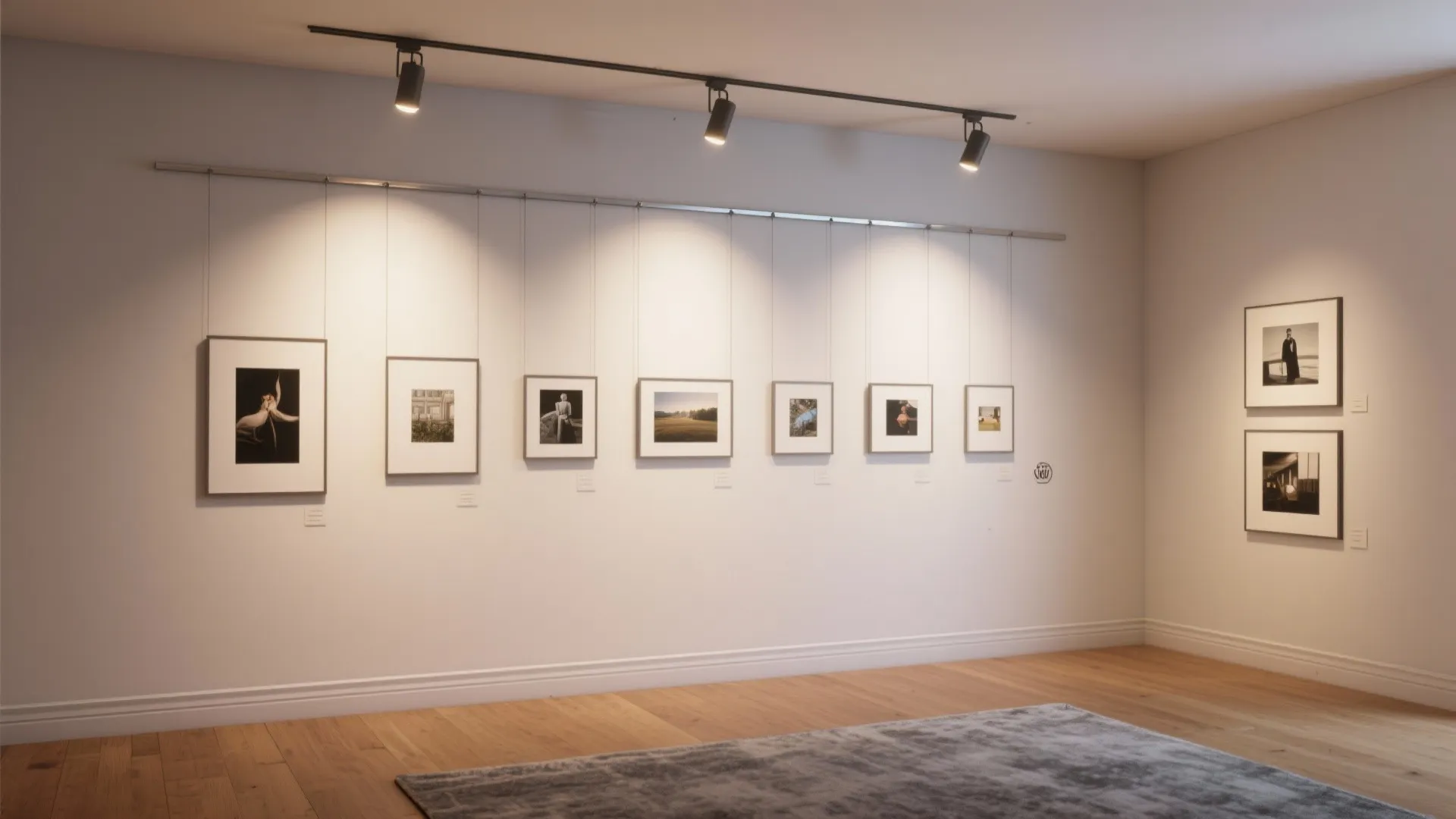 3. Picture rail with directional spotlights