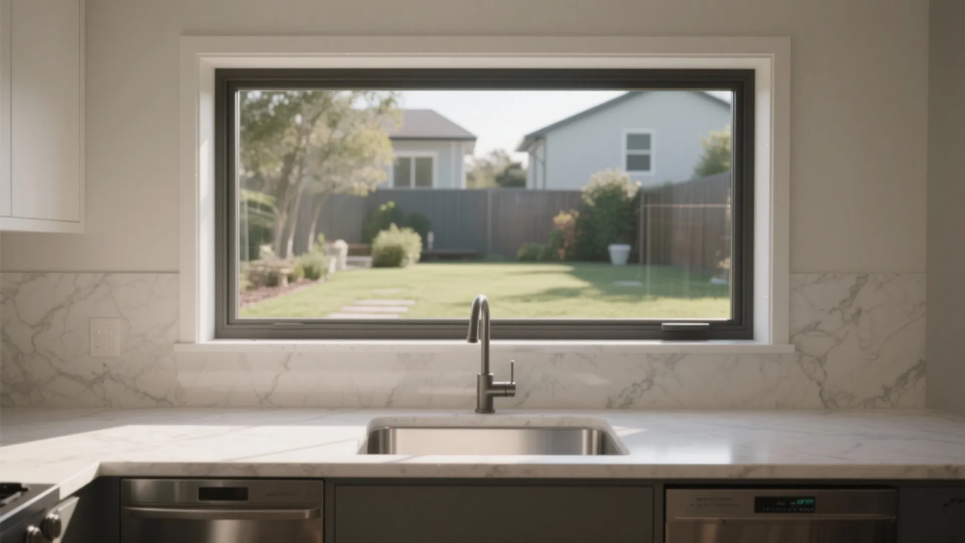 2. Wide Picture Window Above the Sink