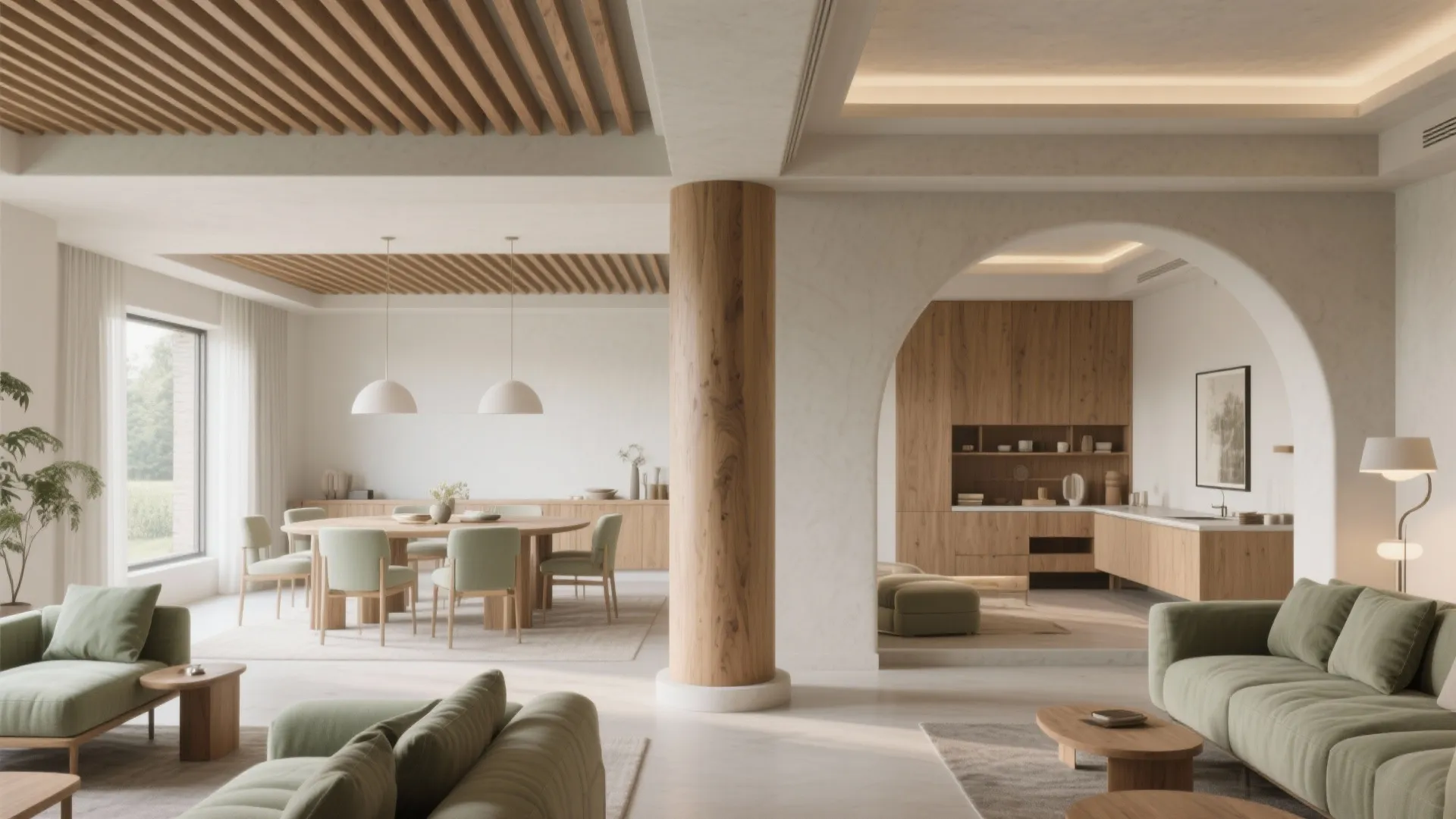 4) Connect Pillar, Beam, and Ceiling: Zone the Room with Architecture