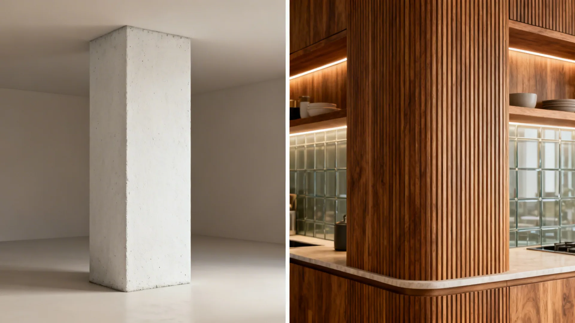 Warm wood accents to soften the structure