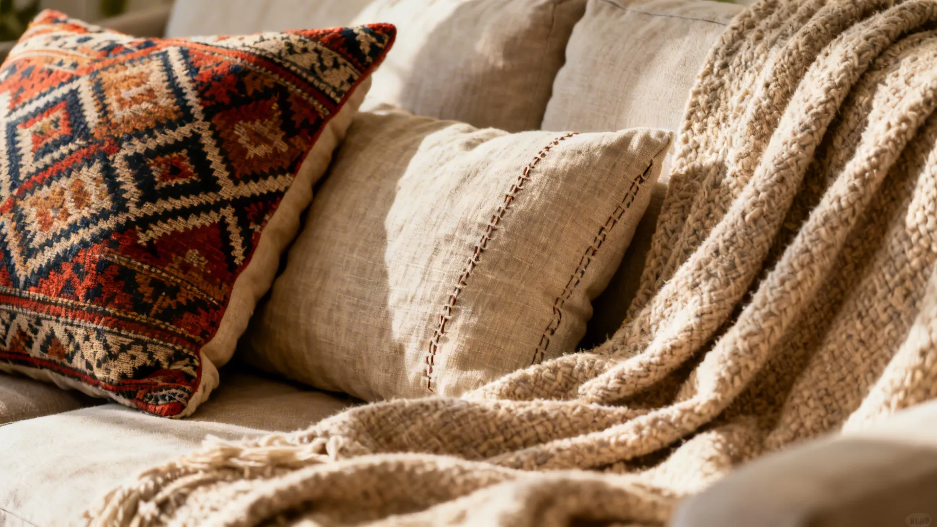 3. Statement Throw Pillows and Blankets