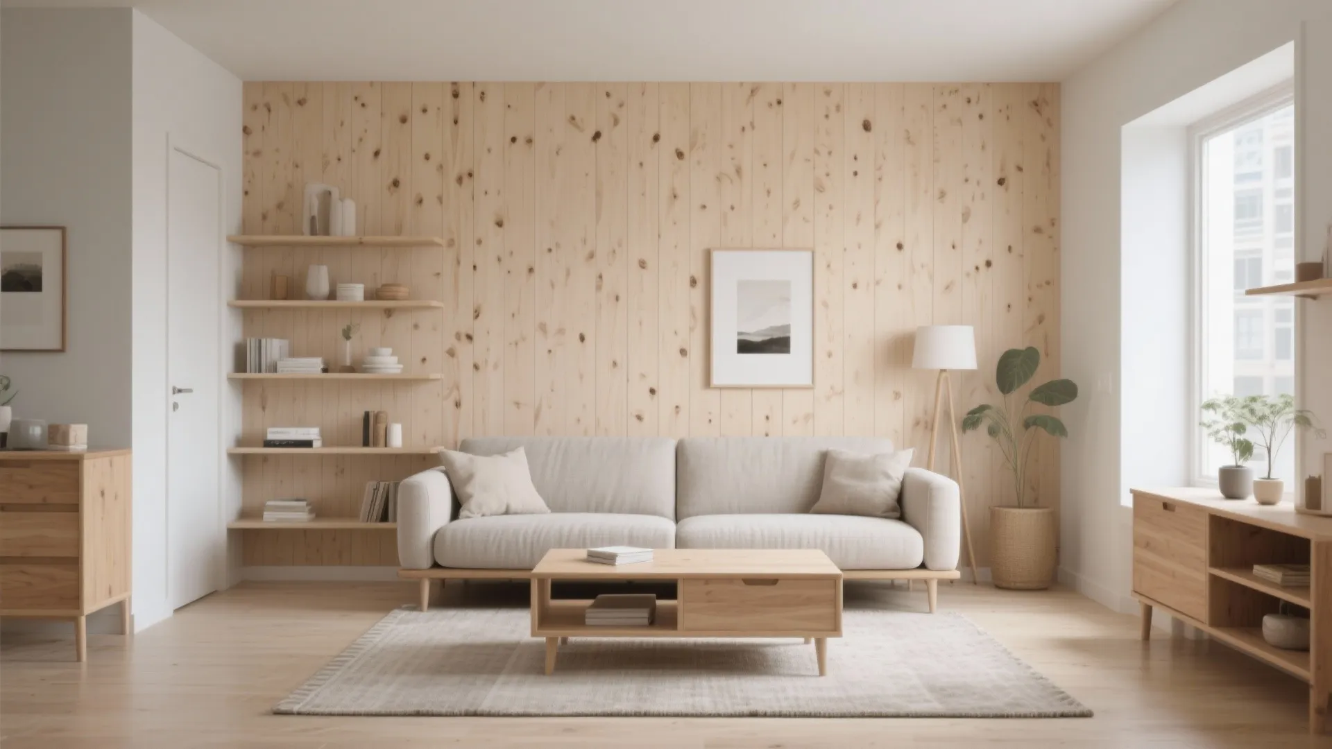 Scandinavian Pine Accent Wall