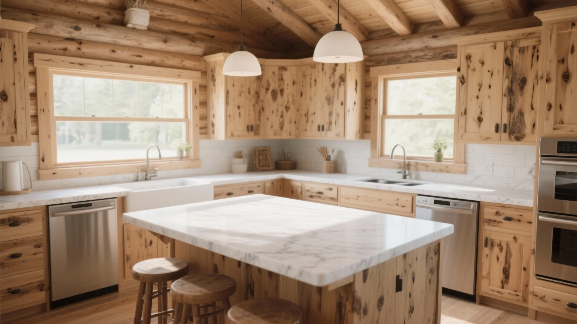 2. Lighten with White Countertops