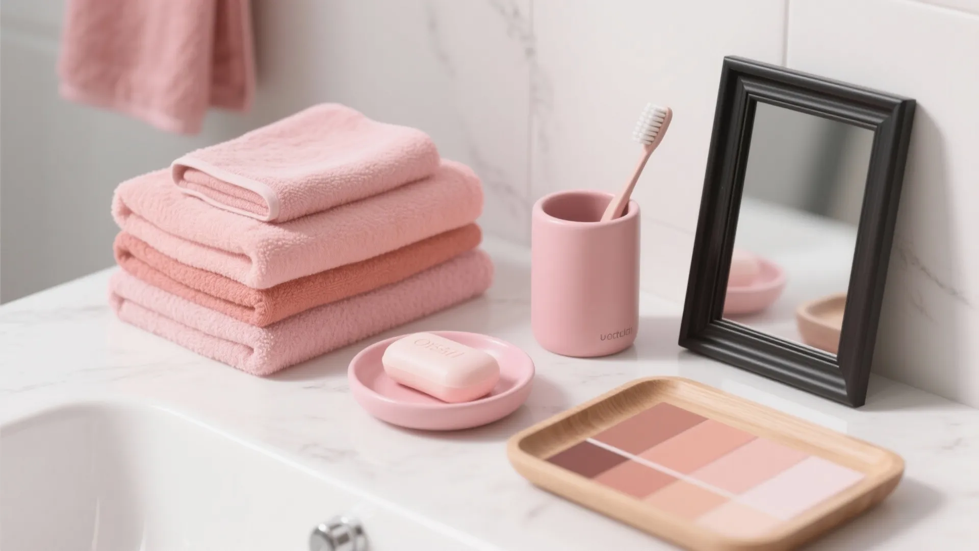 5: Playful accessories in various pink tones against a white backdrop