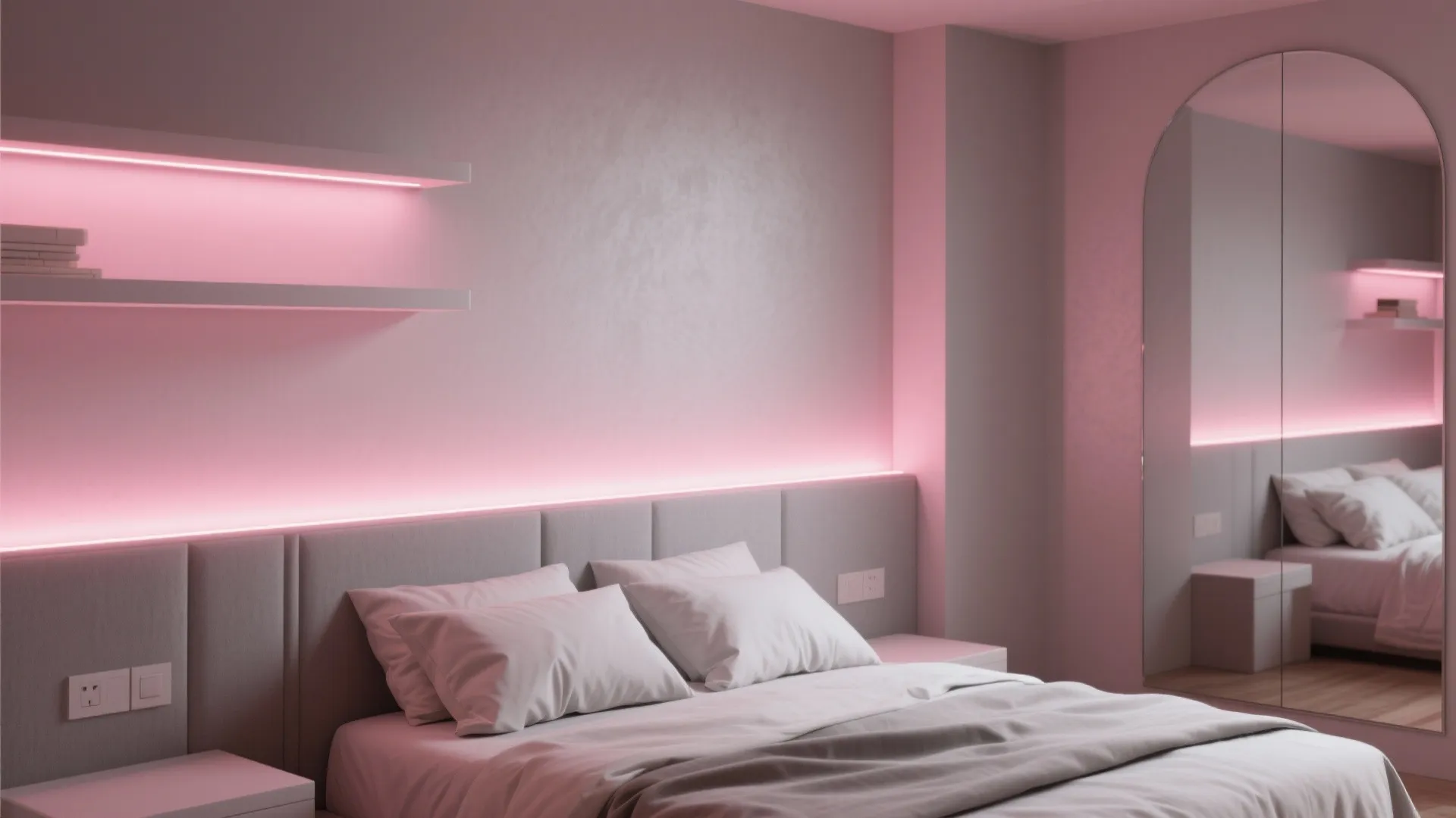1. Soft ambient pink for bedroom calm