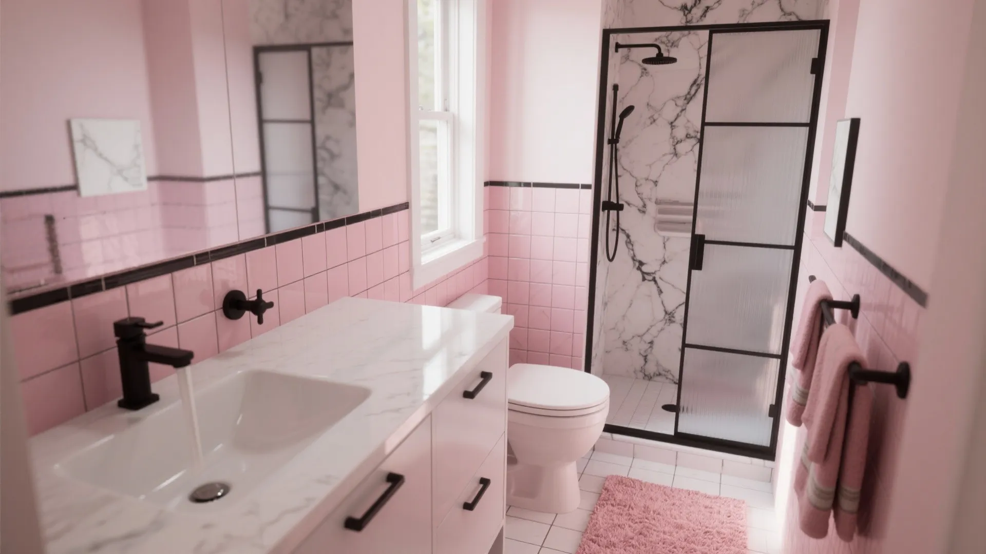 5 Pink Black White Bathroom Ideas: Small-bathroom design ideas mixing pink, black and white with practical tips from a pro