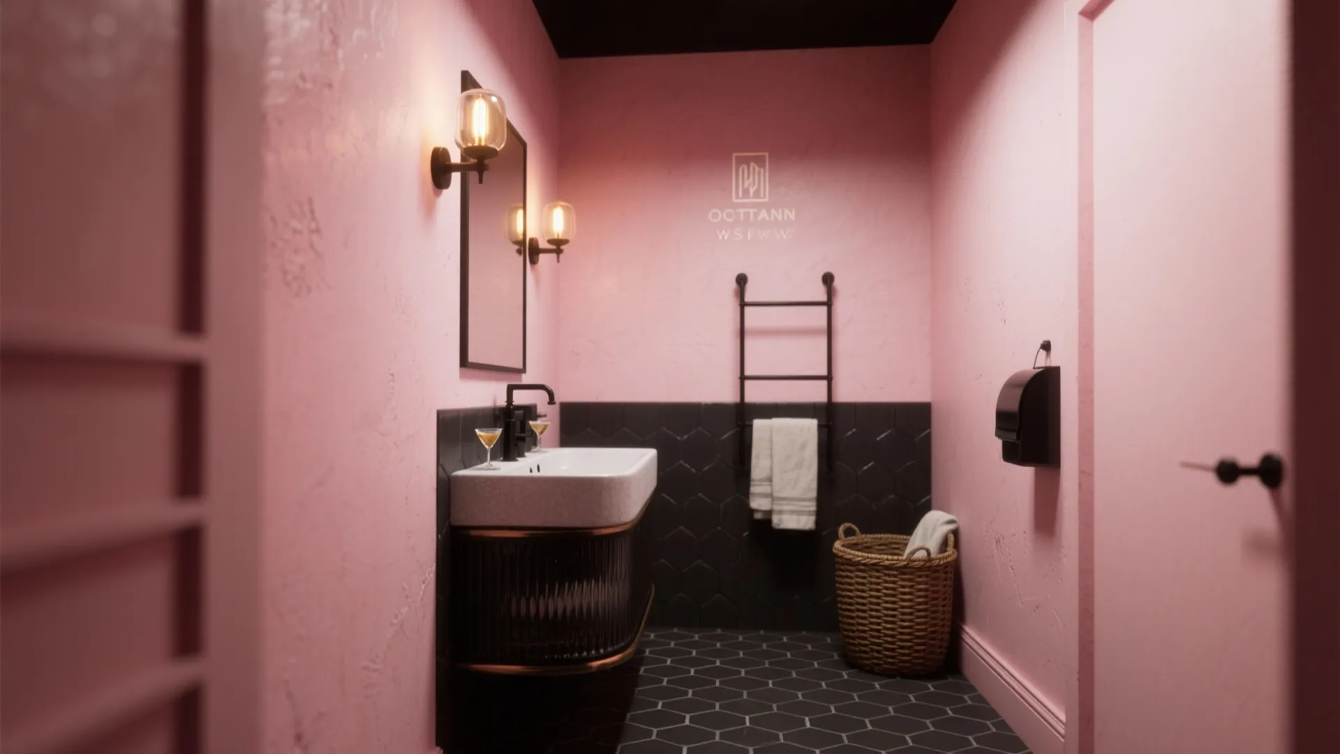 Pink + black (or charcoal) for tailored drama