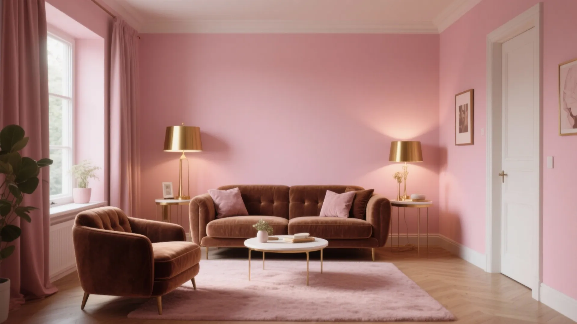 10 Pink and Brown Living Room Ideas